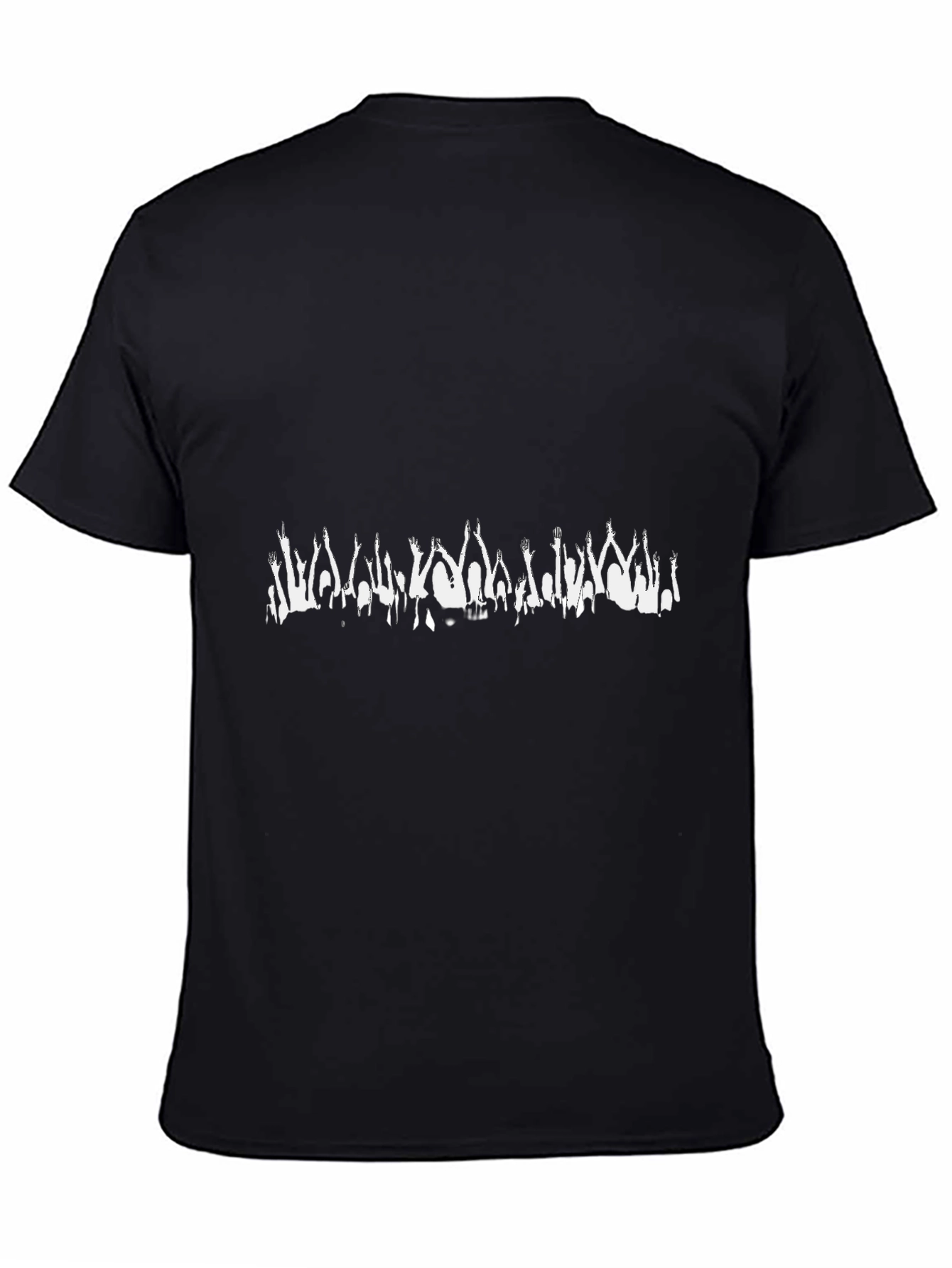 Concert Crowd Graphic Tee - Black Cotton T-Shirt
