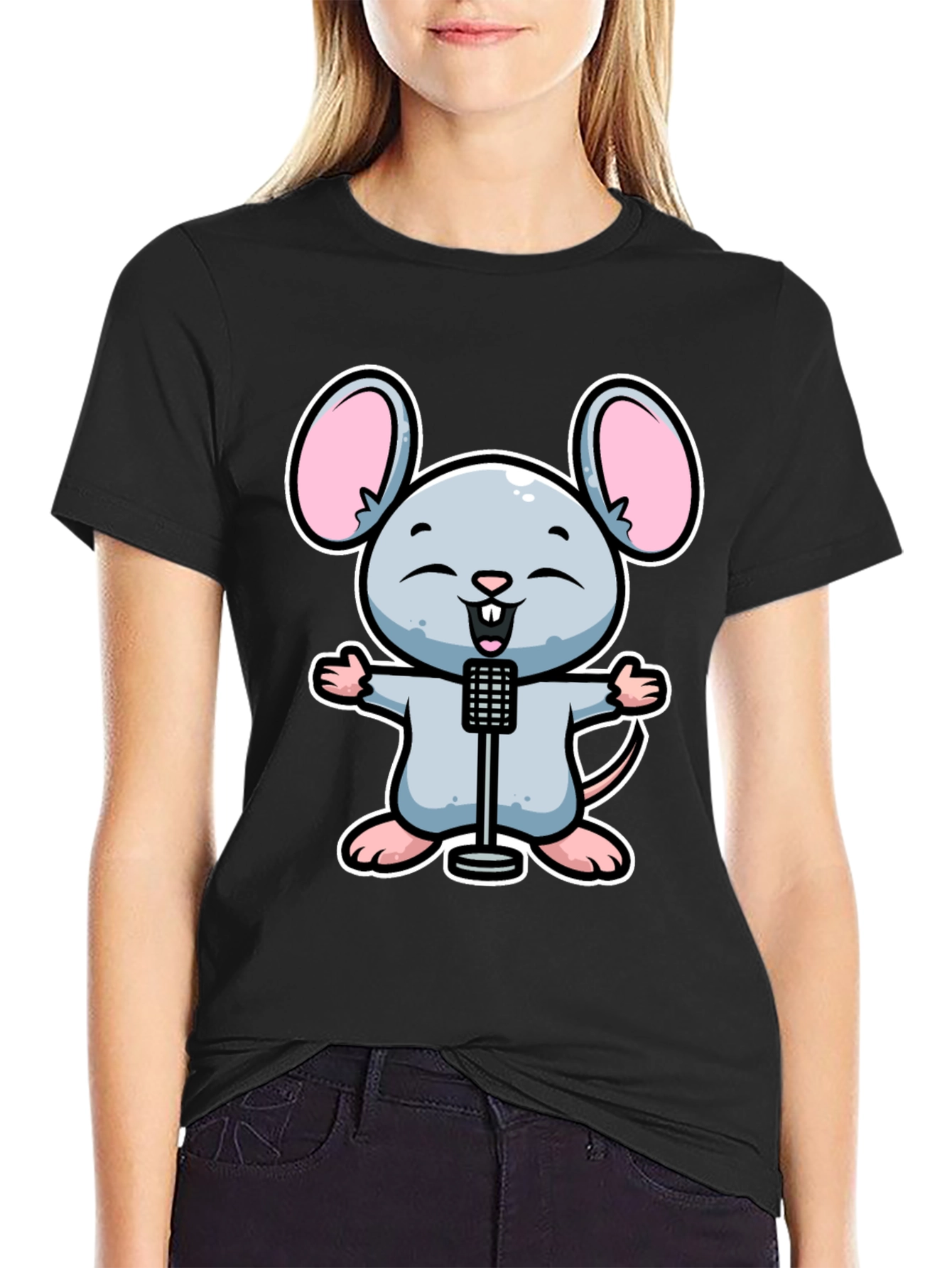 Cartoon Mouse Singer T-Shirt