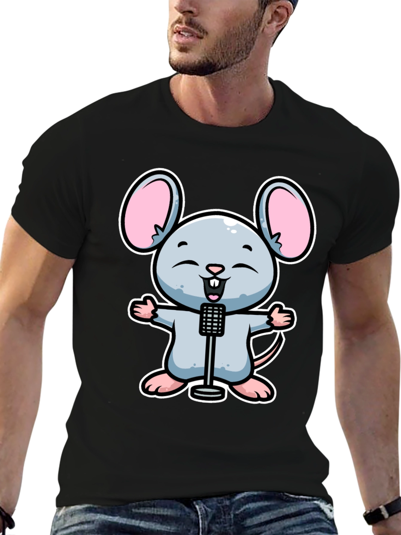 Cartoon Mouse Singer T-Shirt