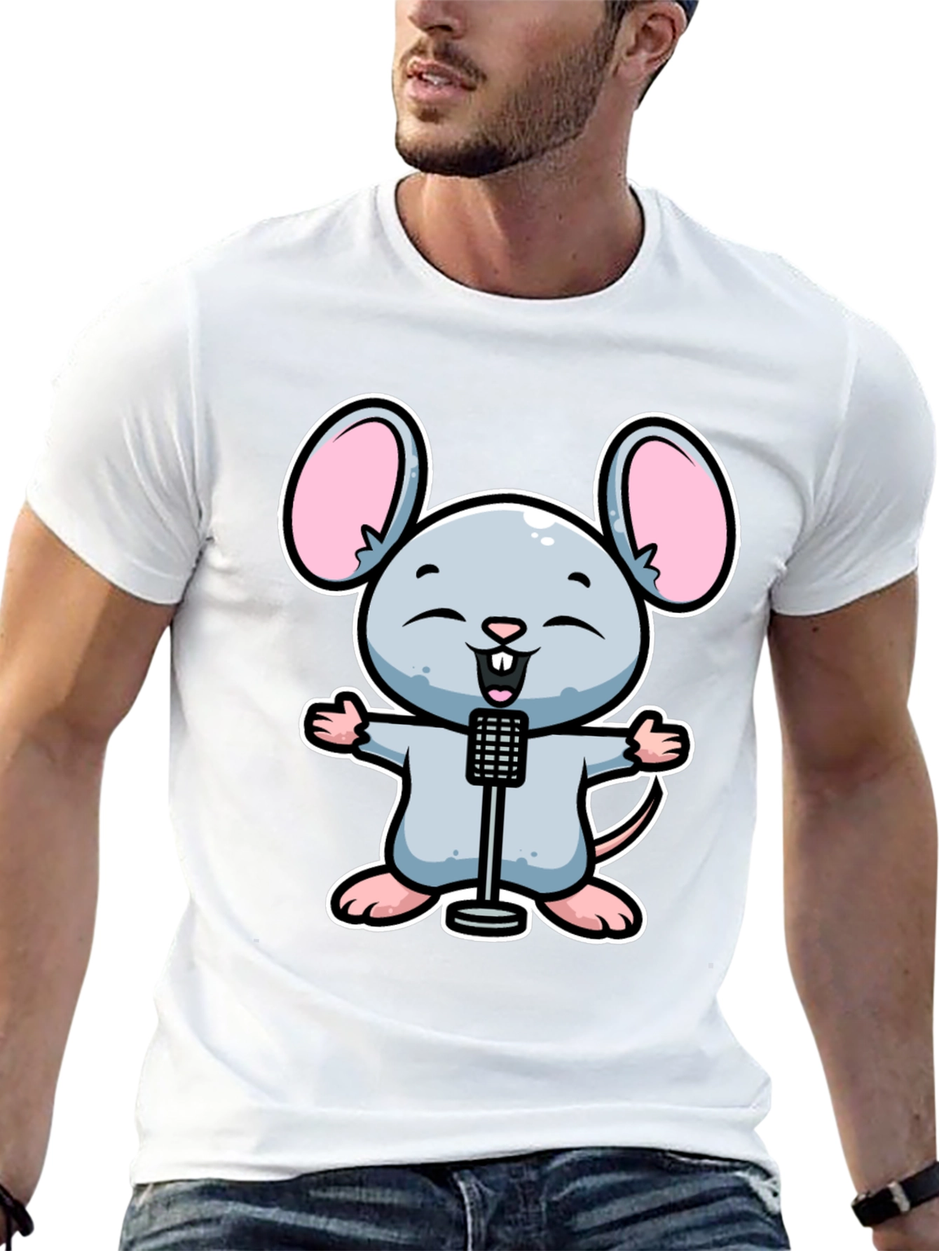 Cartoon Mouse Singer T-Shirt