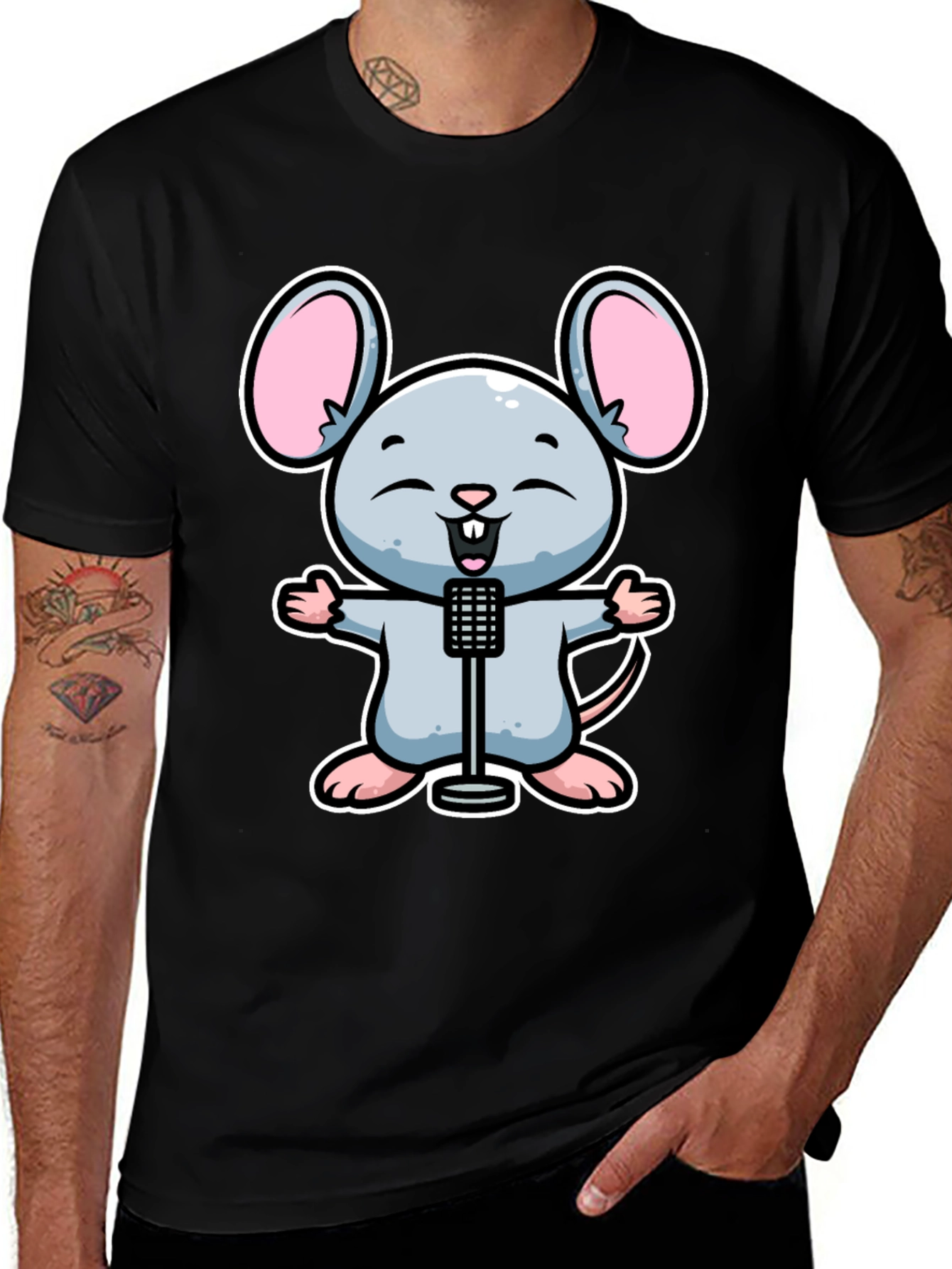 Cartoon Mouse Singer T-Shirt