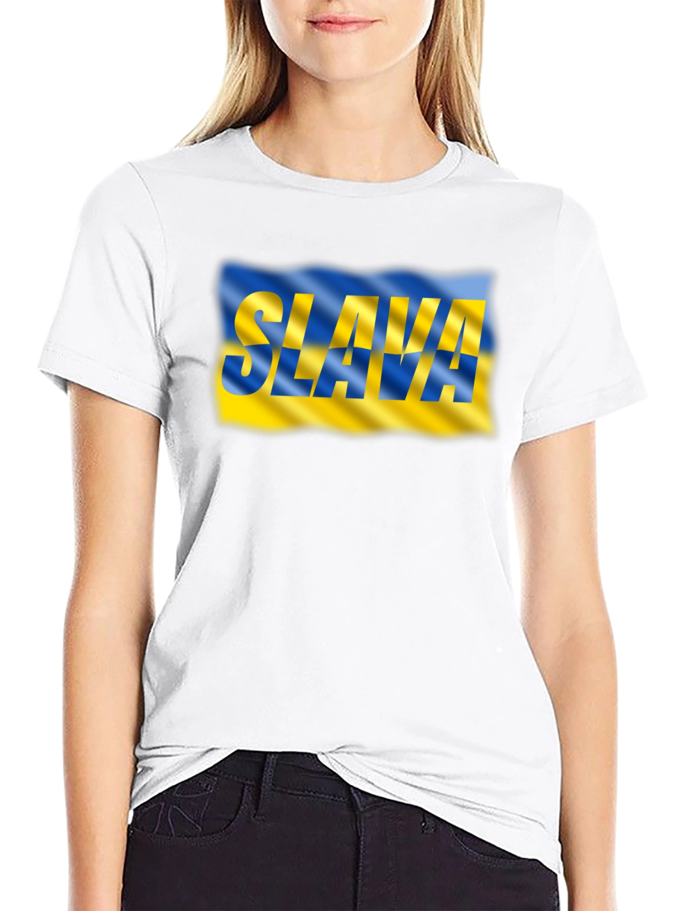 Slava Ukraine Graphic Tee - Patriotic Black T-Shirt