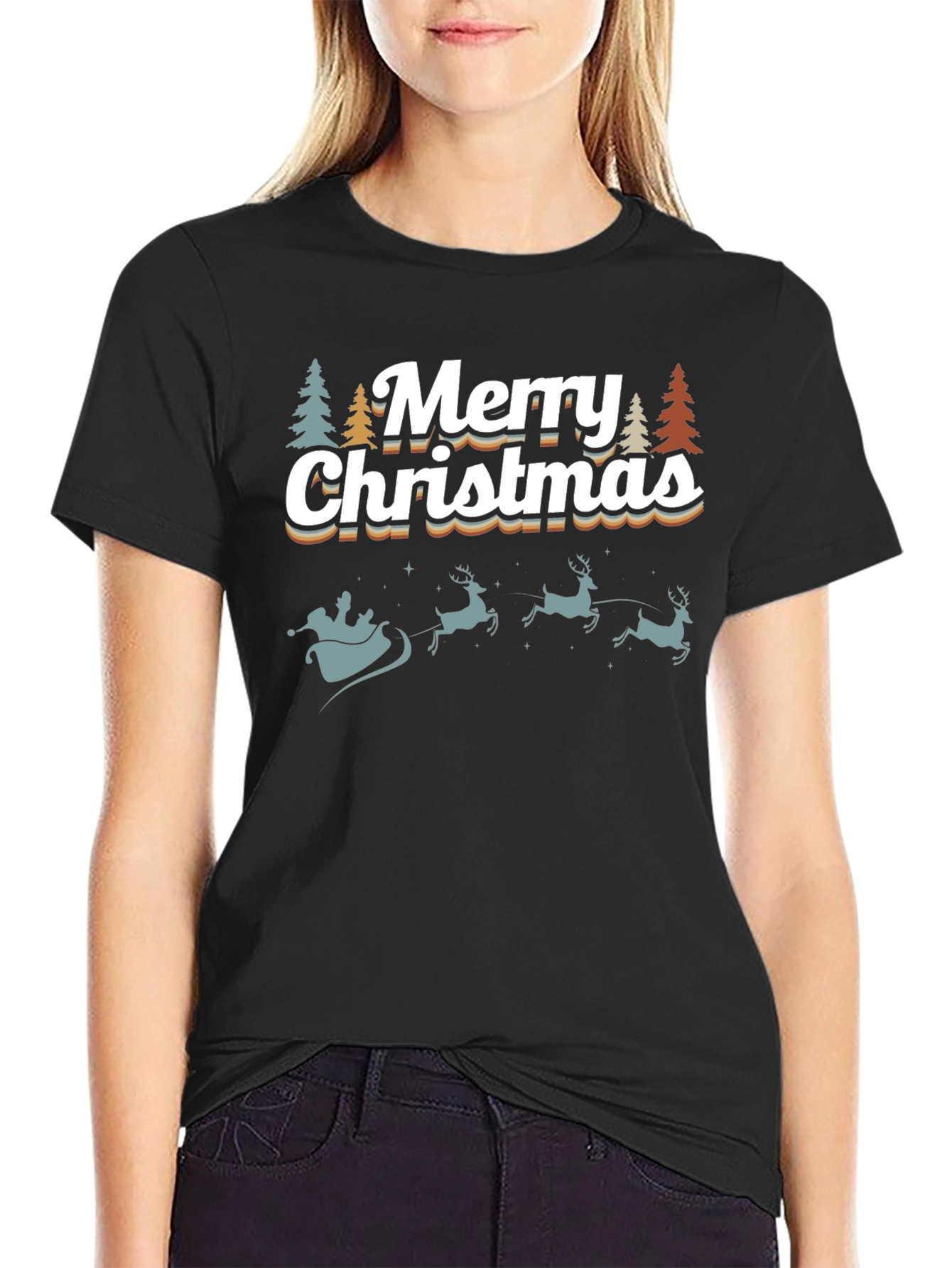 Retro Merry Christmas Graphic Tee