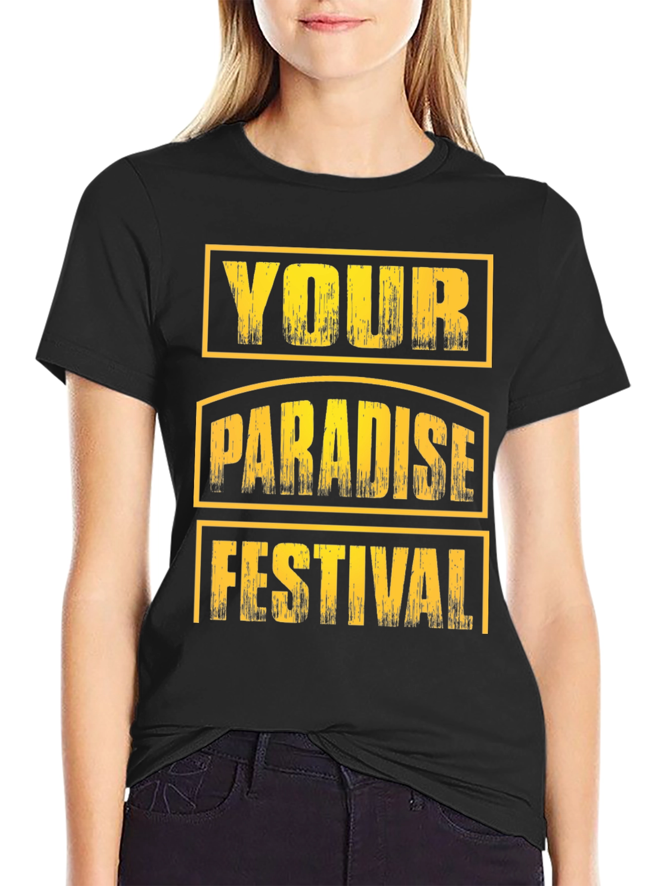 Your Paradise Festival Black Graphic Tee