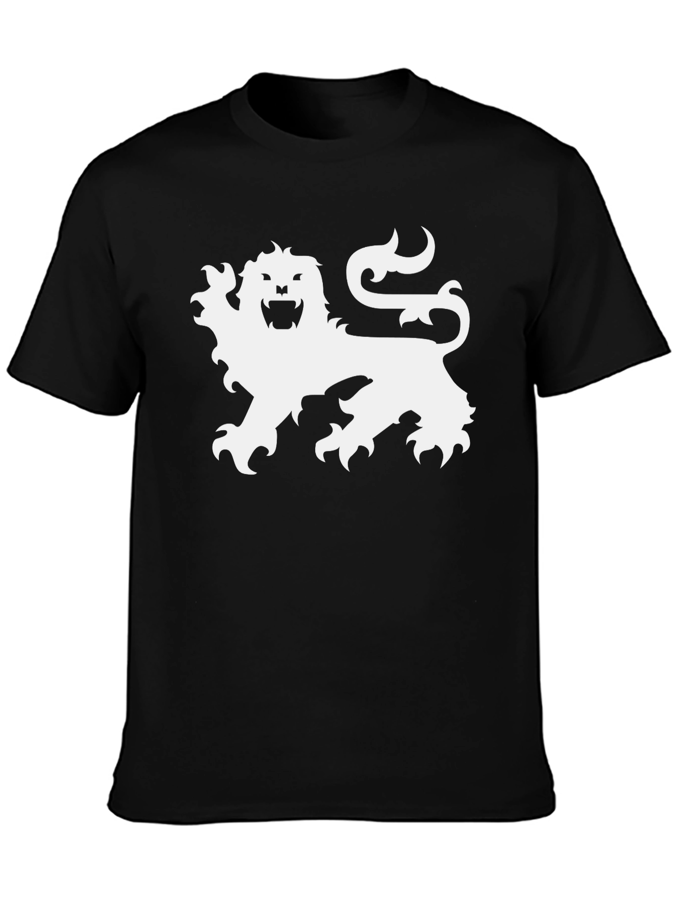 Black T-Shirt with Lion Graphic