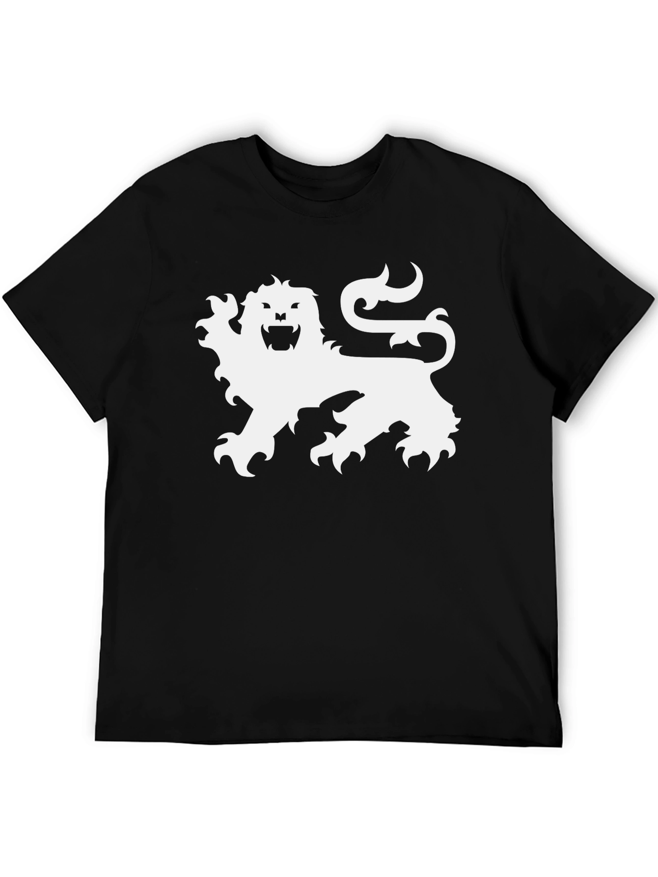 Black T-Shirt with Lion Graphic