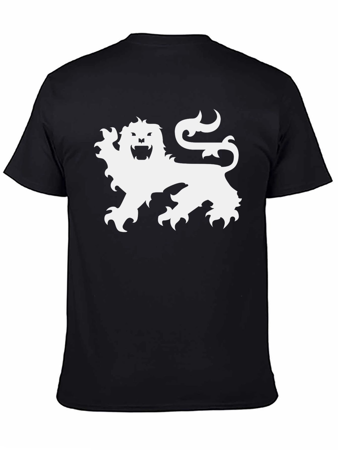 Black T-Shirt with Lion Graphic