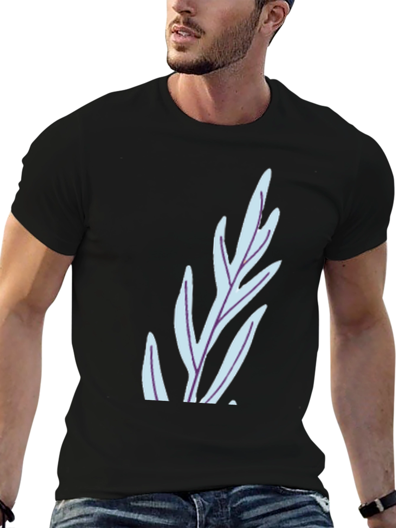 Leaf Graphic Black T-Shirt - Stylish Casual Wear