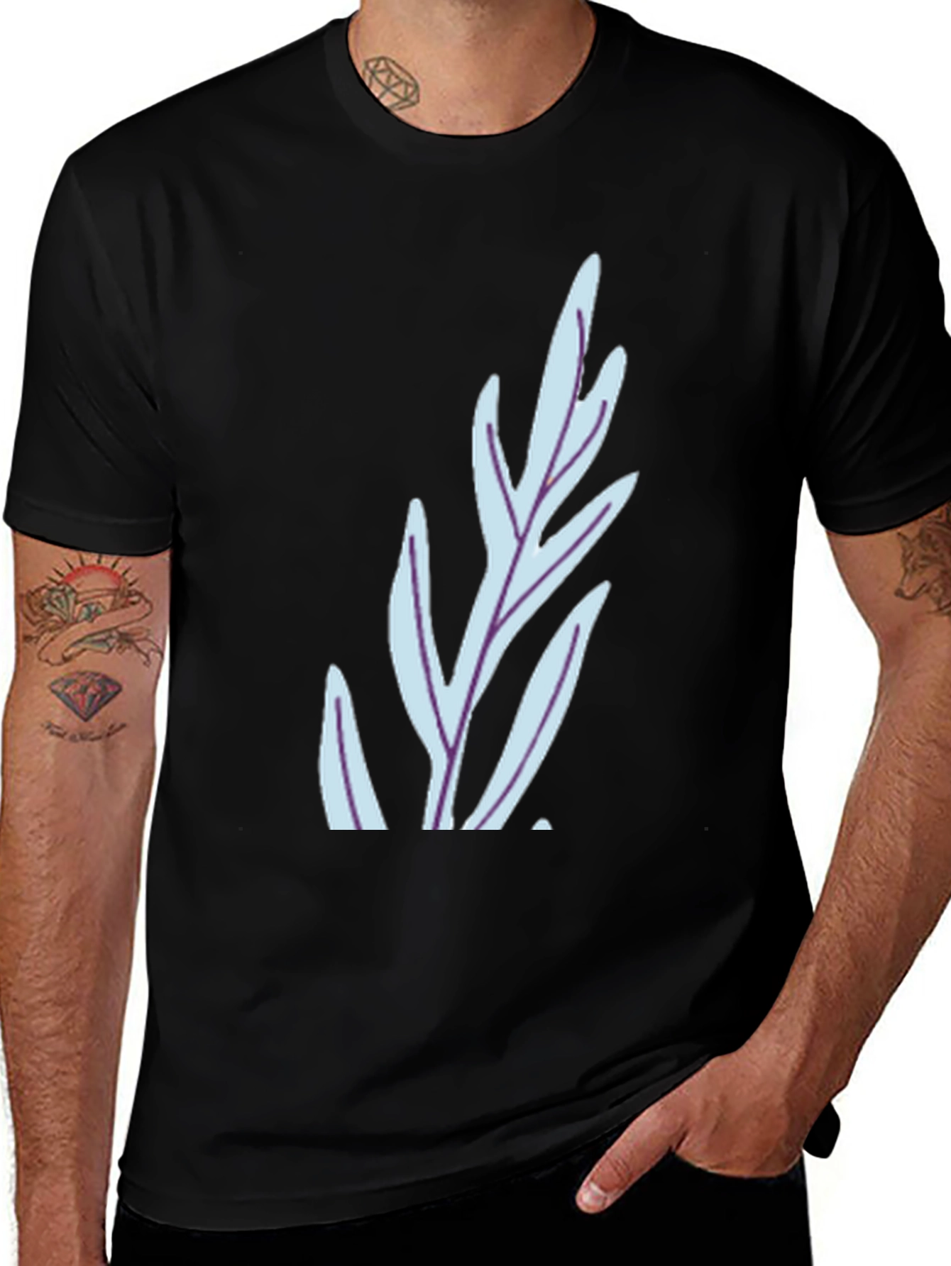 Leaf Graphic Black T-Shirt - Stylish Casual Wear
