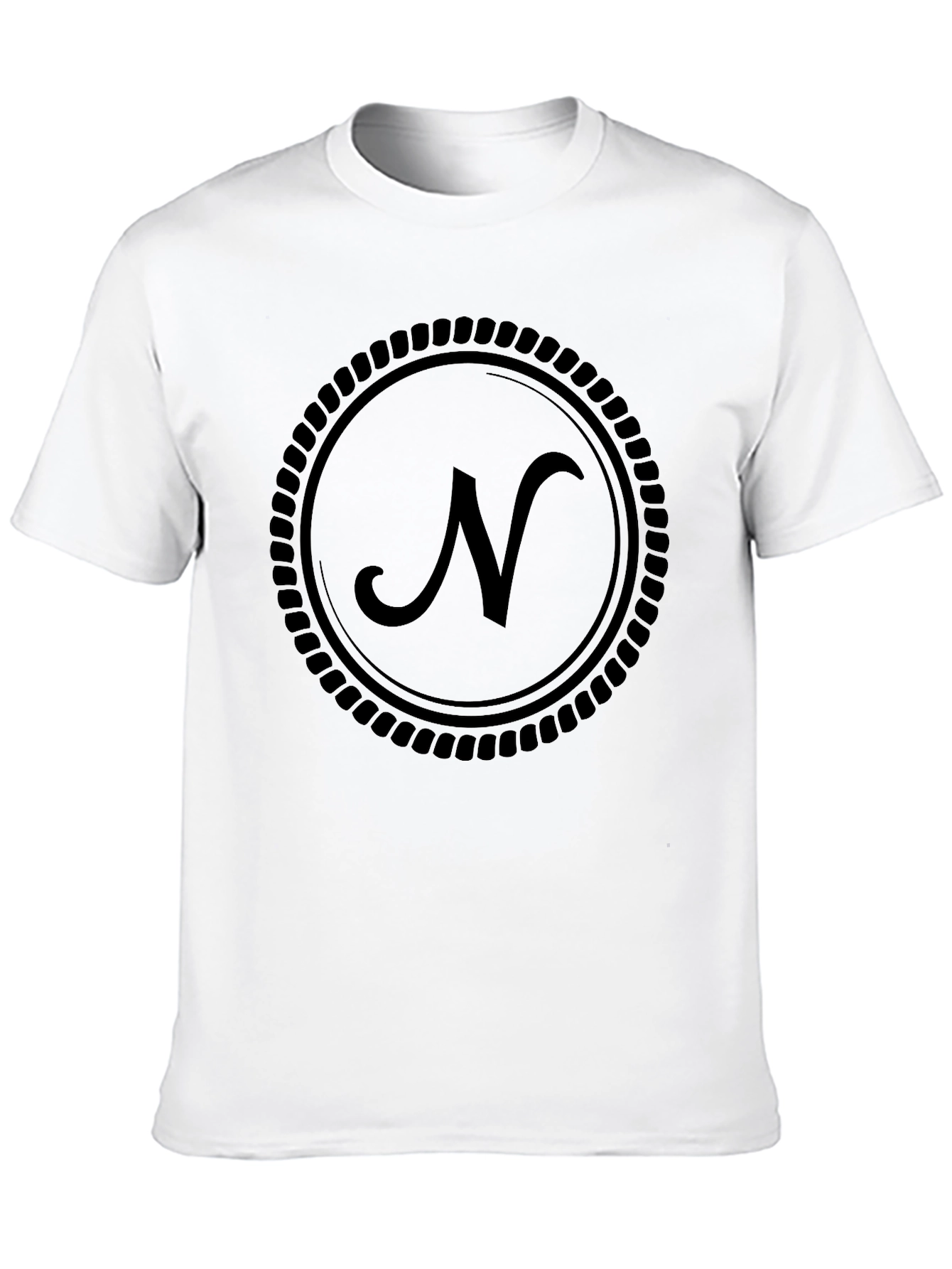 Black T-Shirt with Letter N Logo