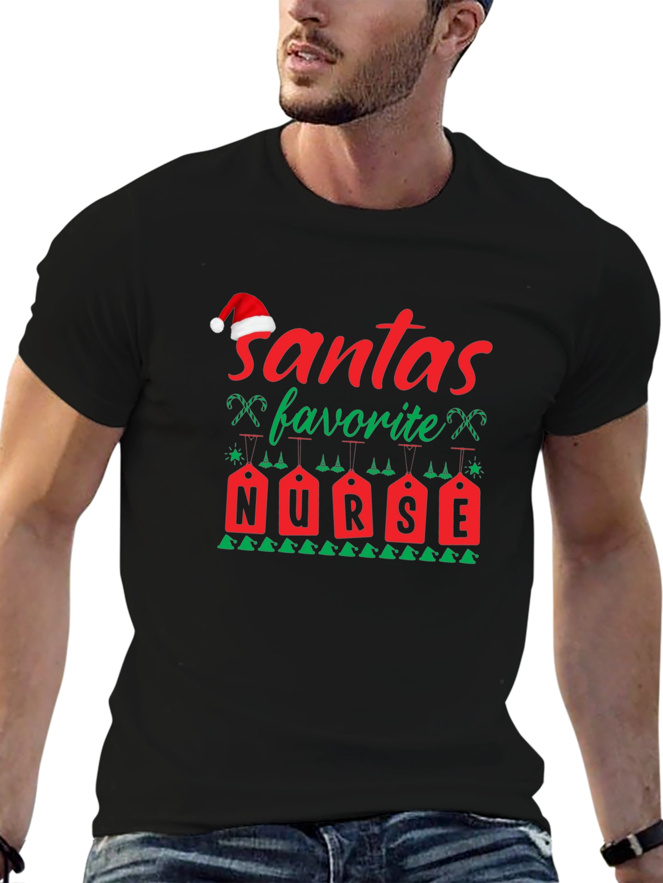 Santas Favorite Nurse Christmas T-Shirt
