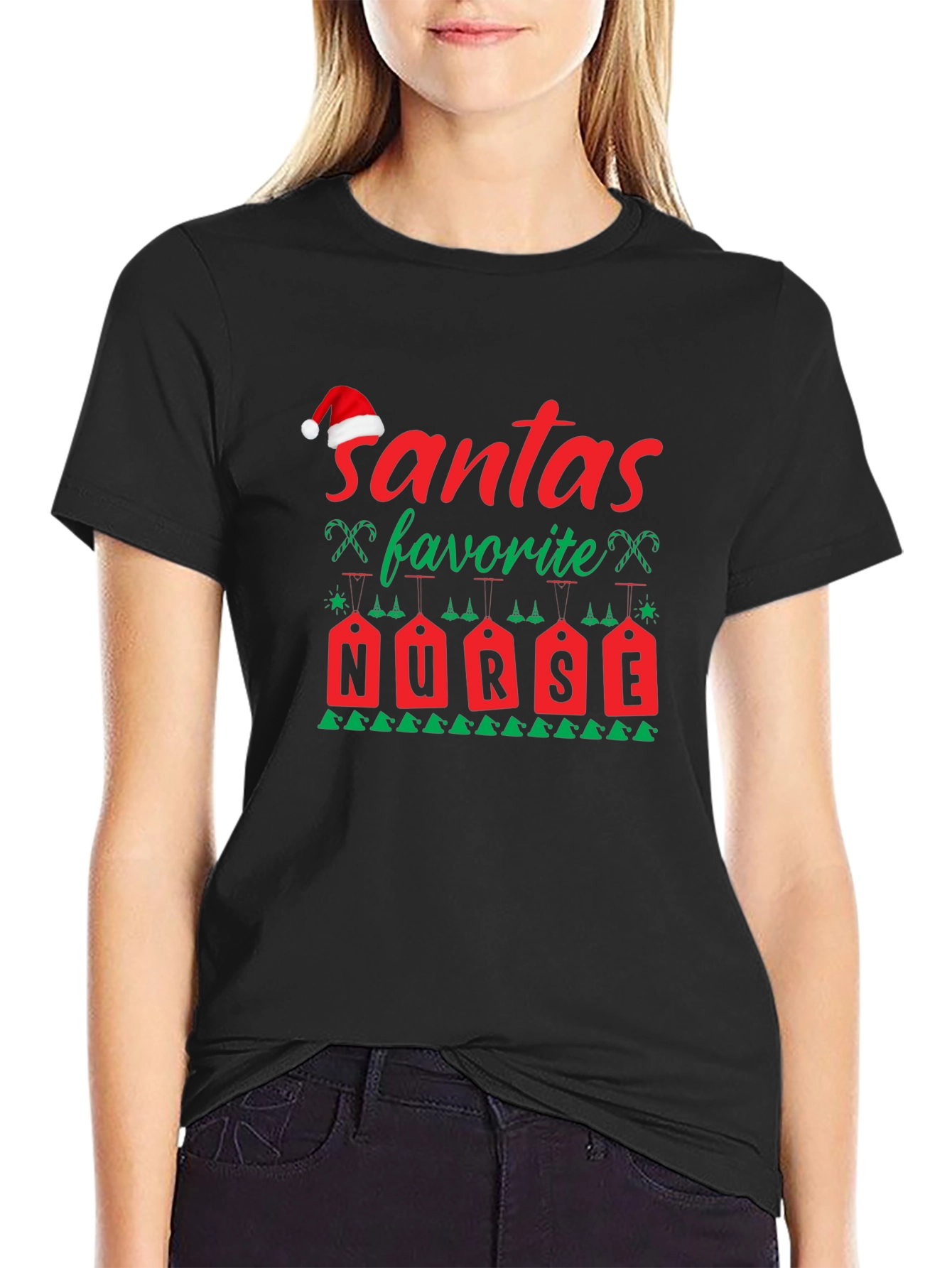 Santas Favorite Nurse Christmas T-Shirt