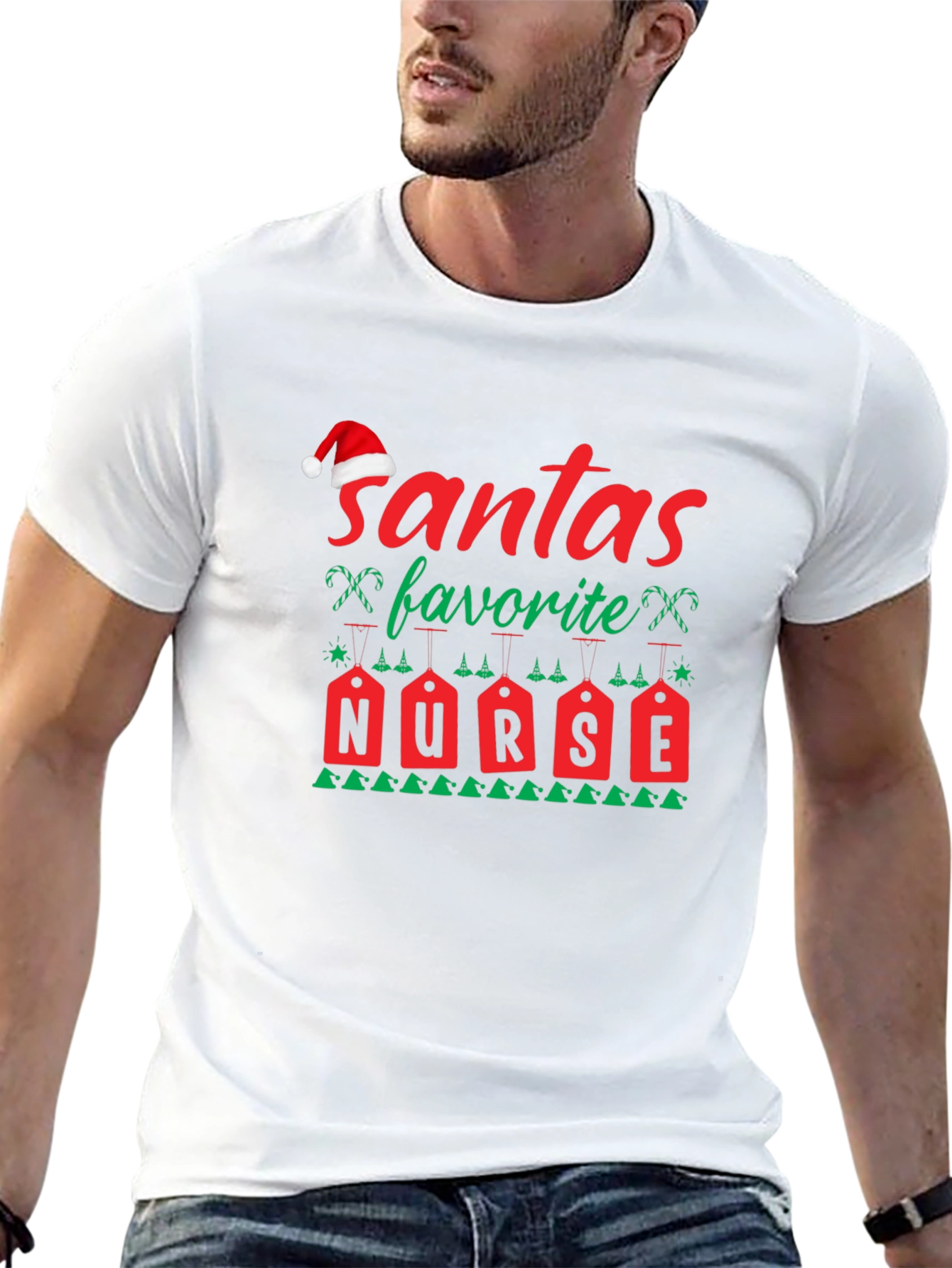 Santas Favorite Nurse Christmas T-Shirt