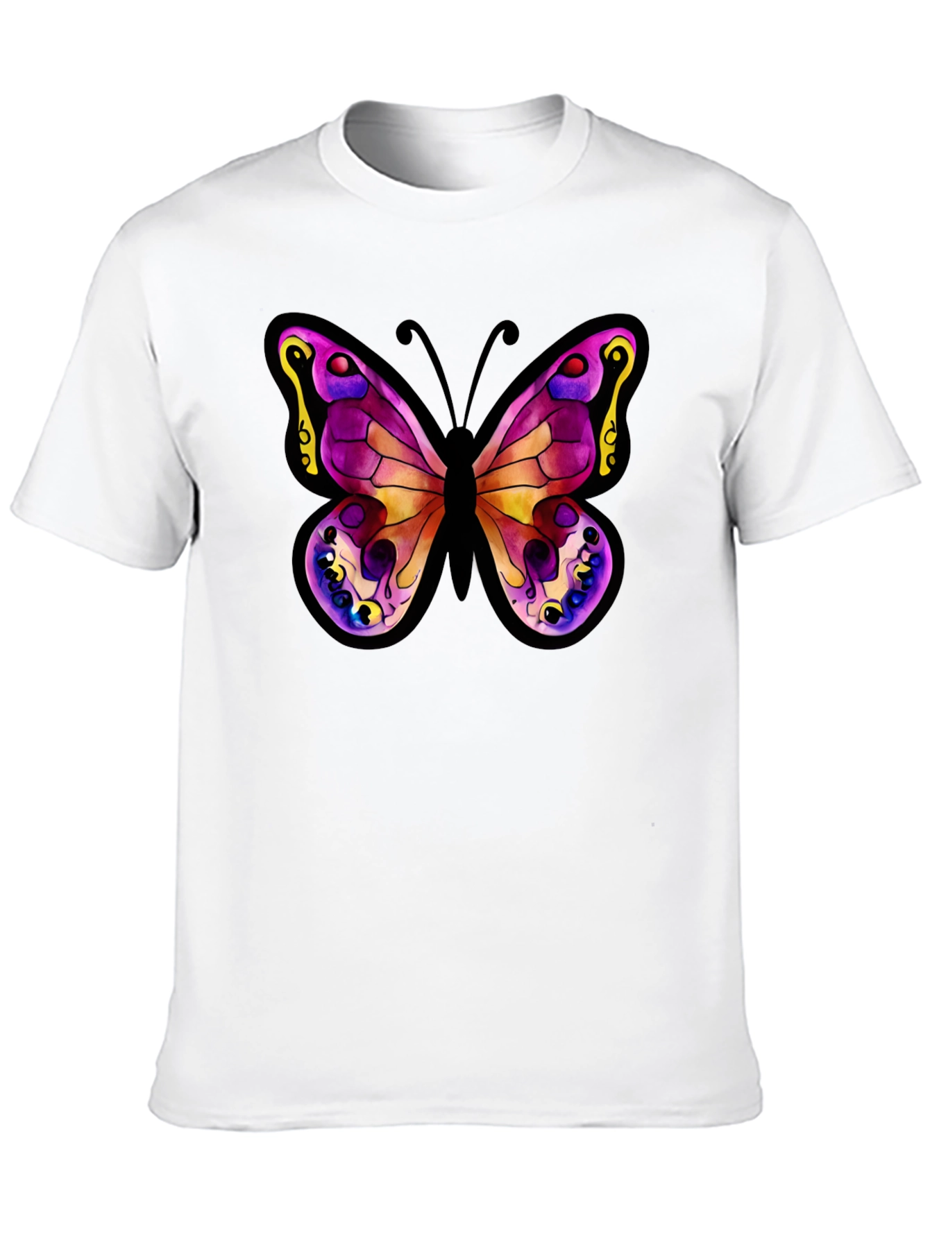 Butterfly Graphic Tee - Stylish Black Cotton Shirt