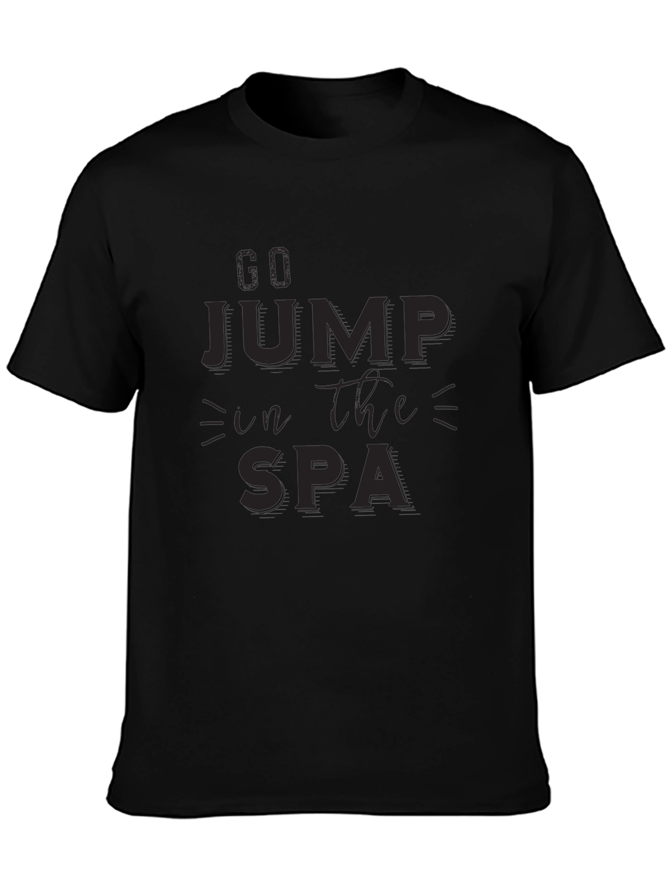 Go Jump in the Spa Black Graphic Tee