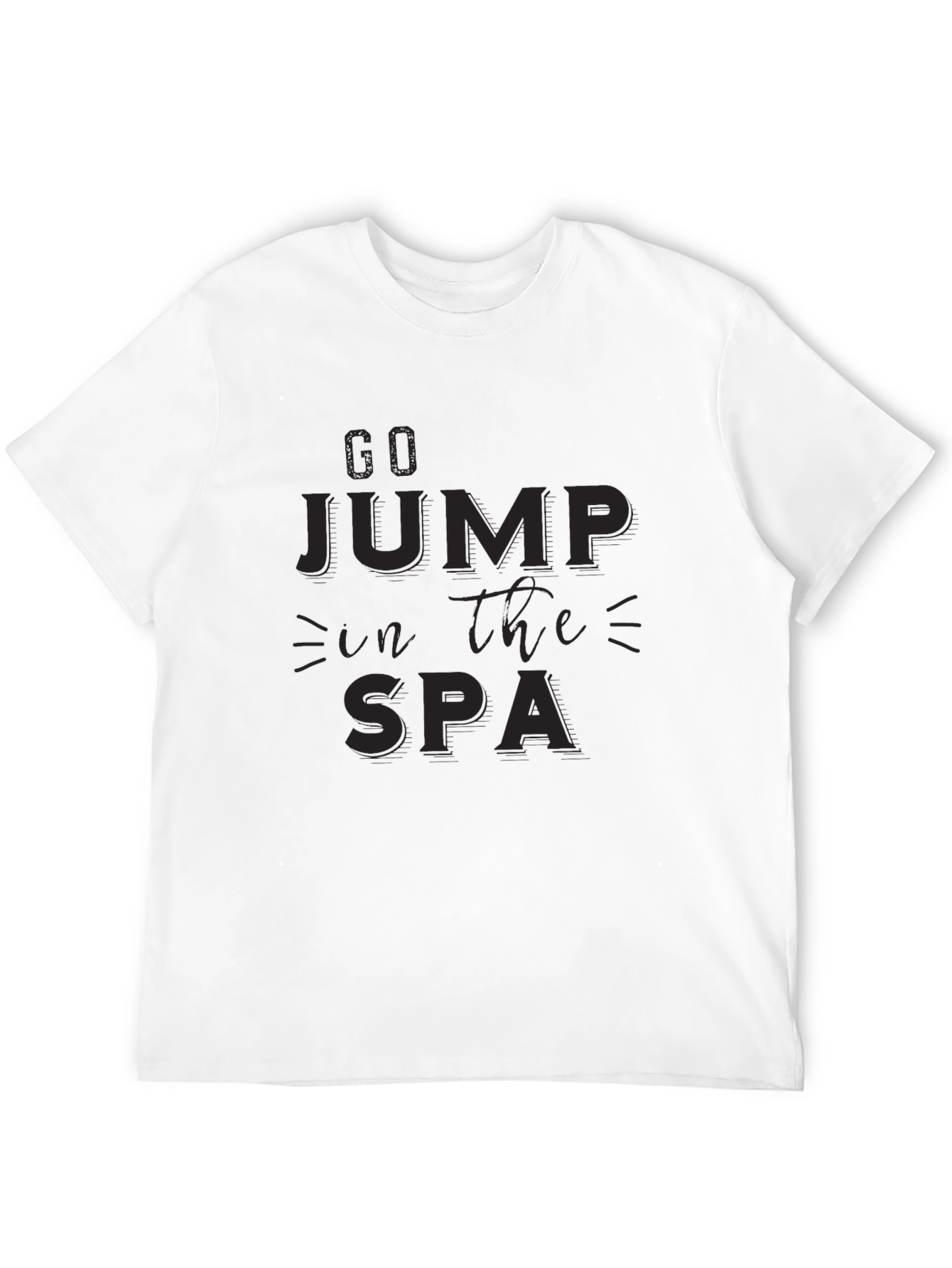 Go Jump in the Spa Black Graphic Tee