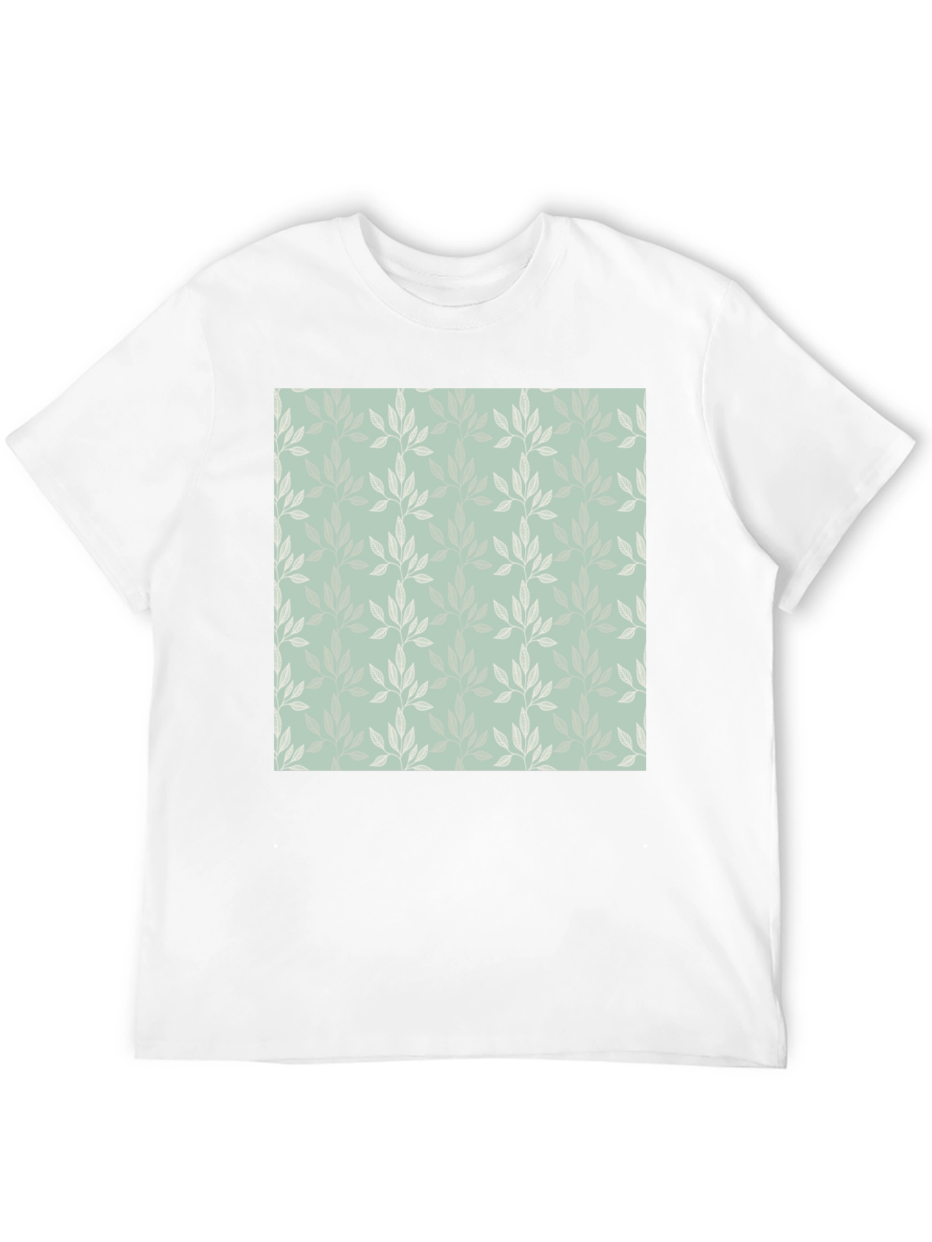 Leaf Pattern Graphic Black T-Shirt