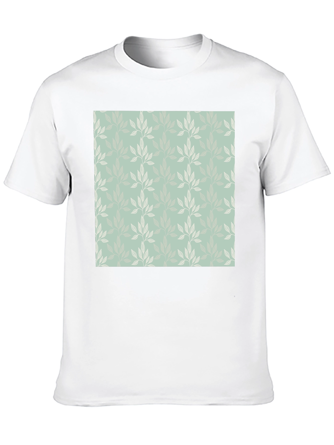 Leaf Pattern Graphic Black T-Shirt