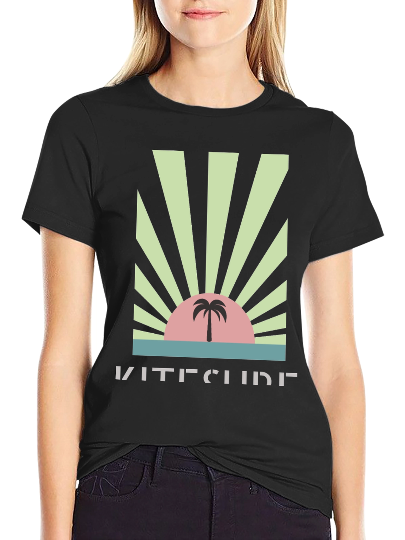 Kitesurf Palm Sunset Graphic Tee