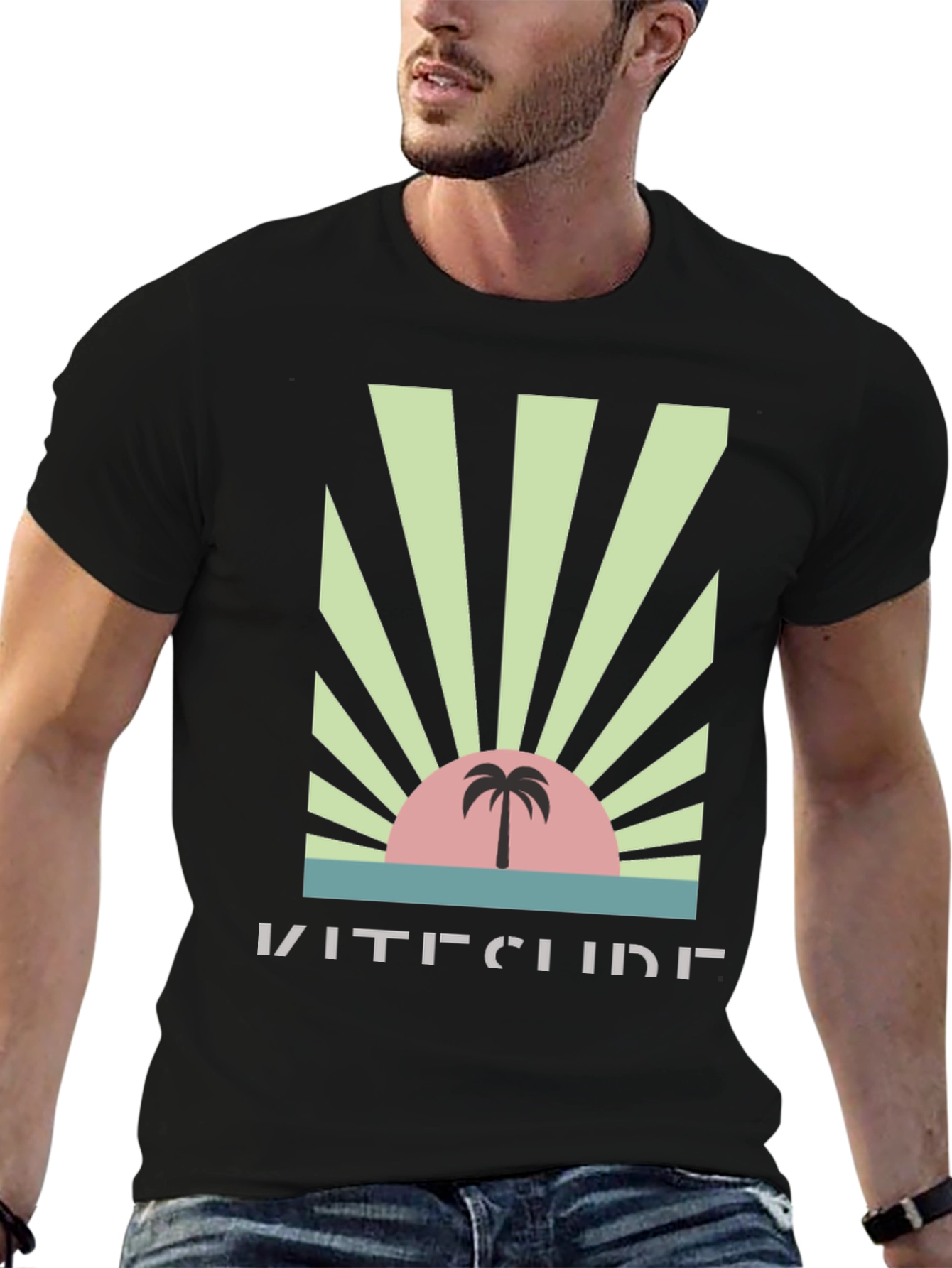 Kitesurf Palm Sunset Graphic Tee