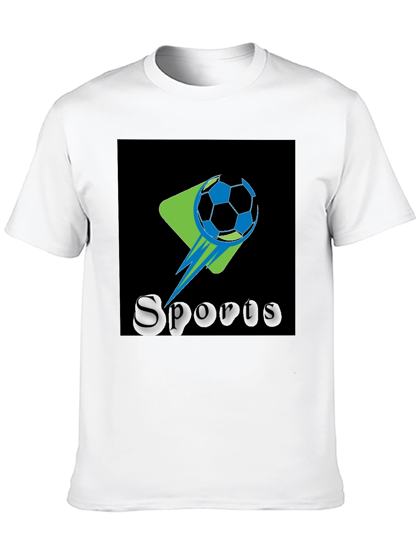 Black Sports Graphic Tee - Soccer Ball Design