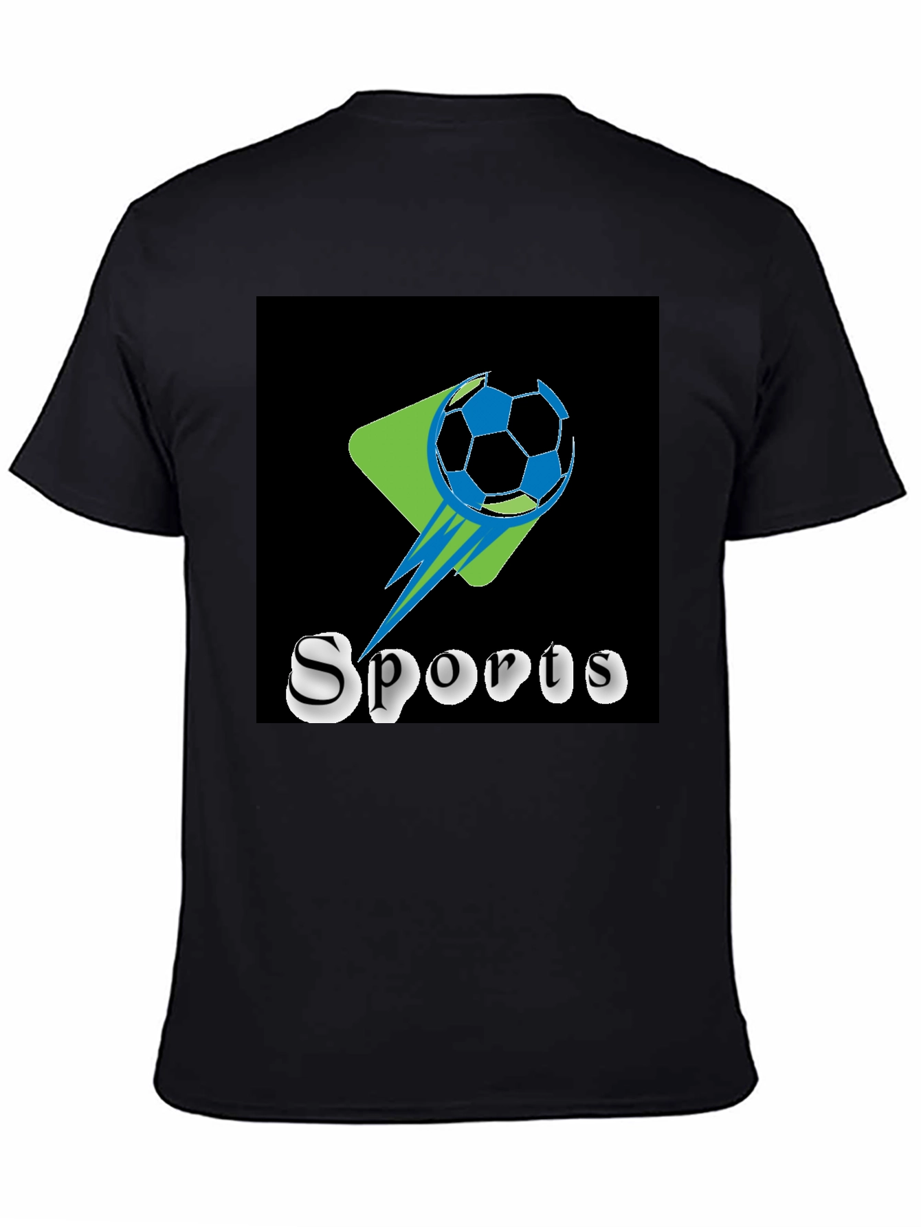 Black Sports Graphic Tee - Soccer Ball Design