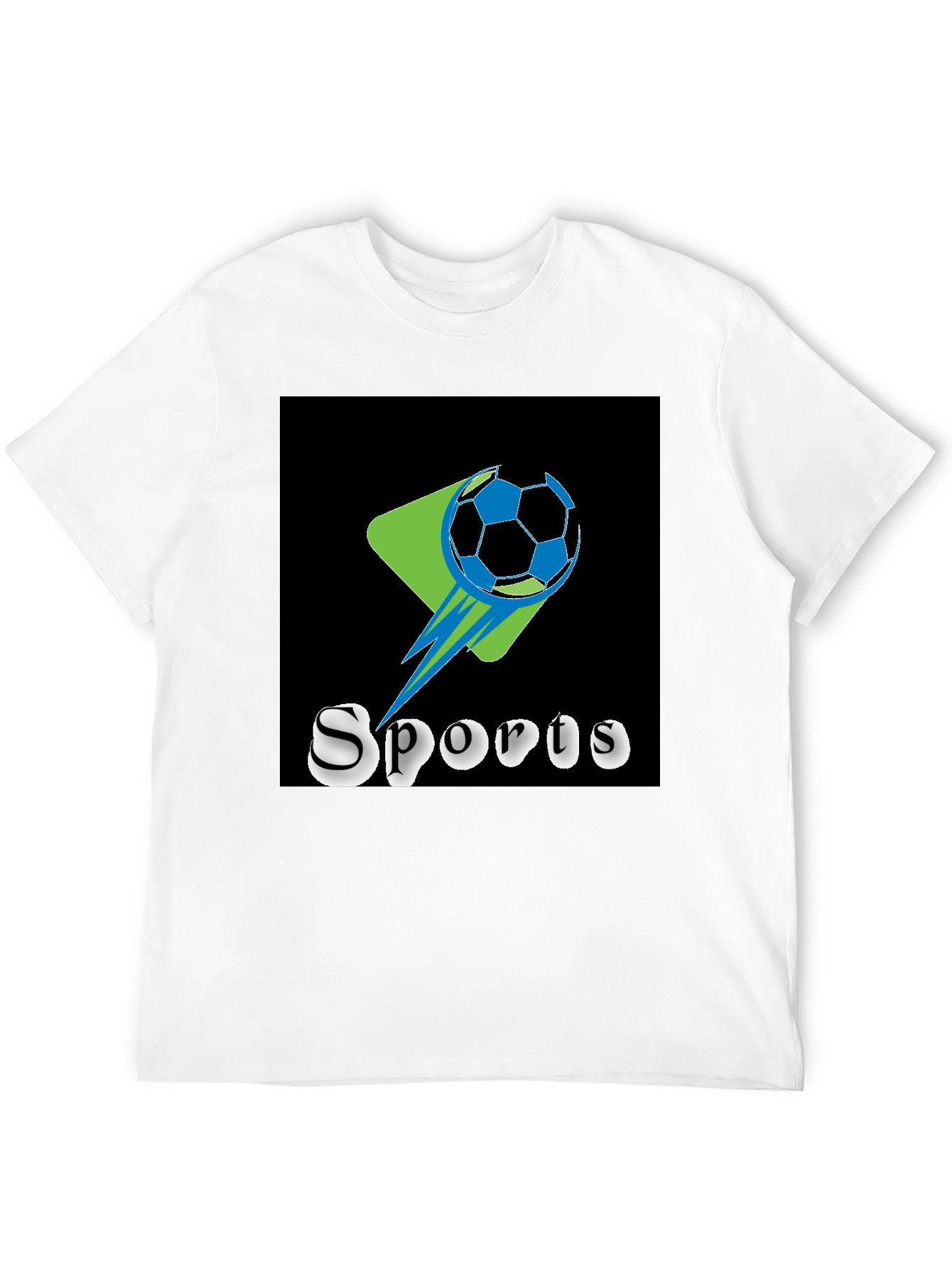 Black Sports Graphic Tee - Soccer Ball Design