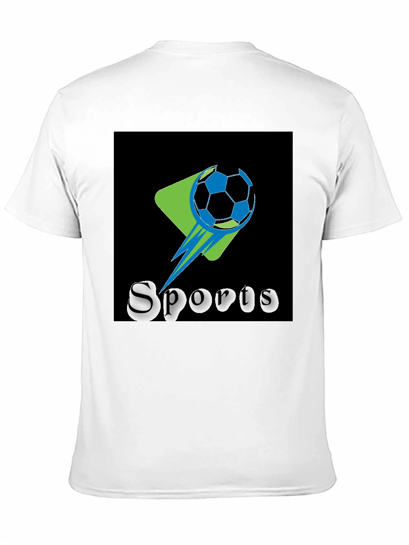 Black Sports Graphic Tee - Soccer Ball Design