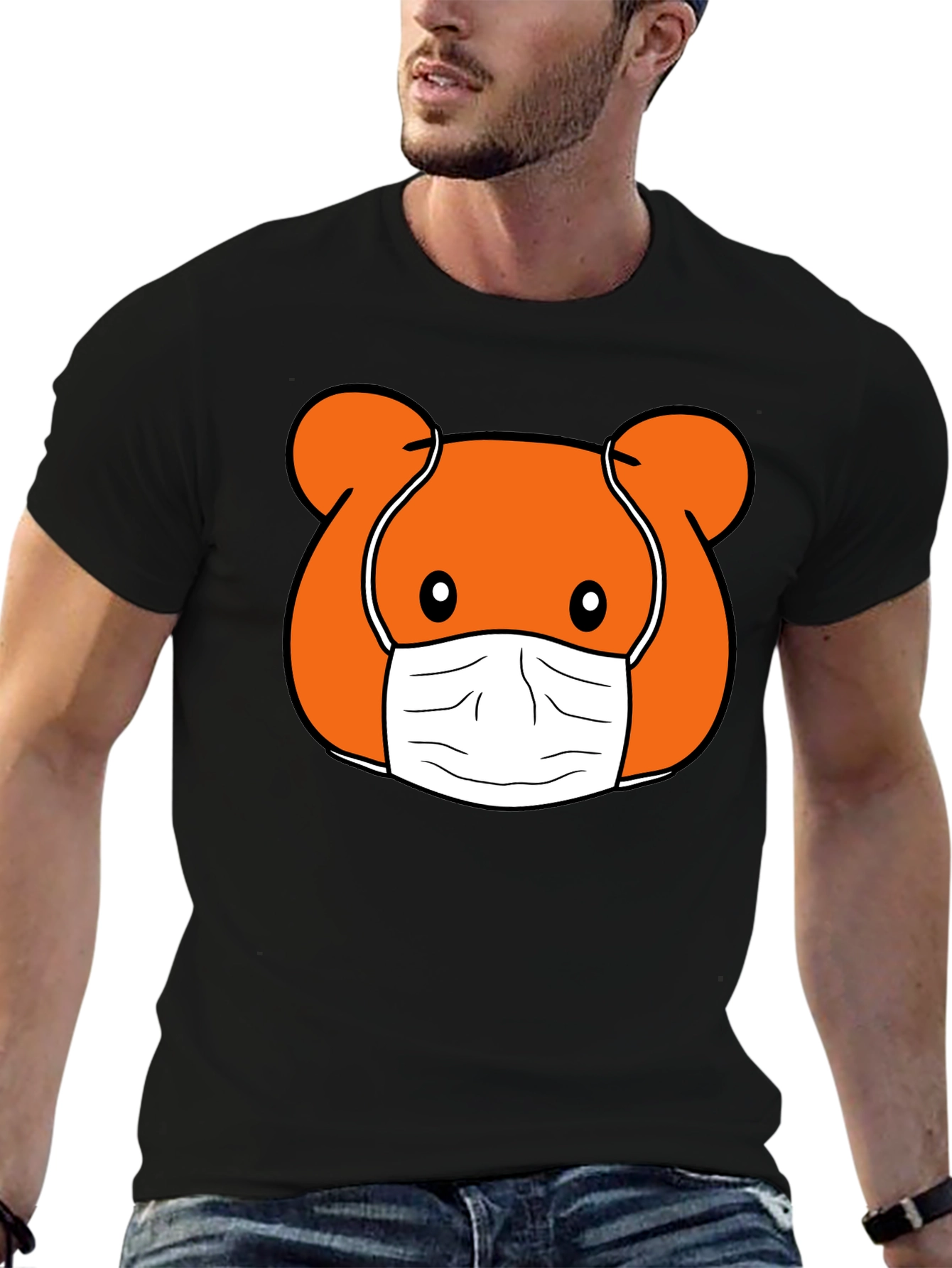 Masked Cartoon Bear T-Shirt - Stylish and Fun