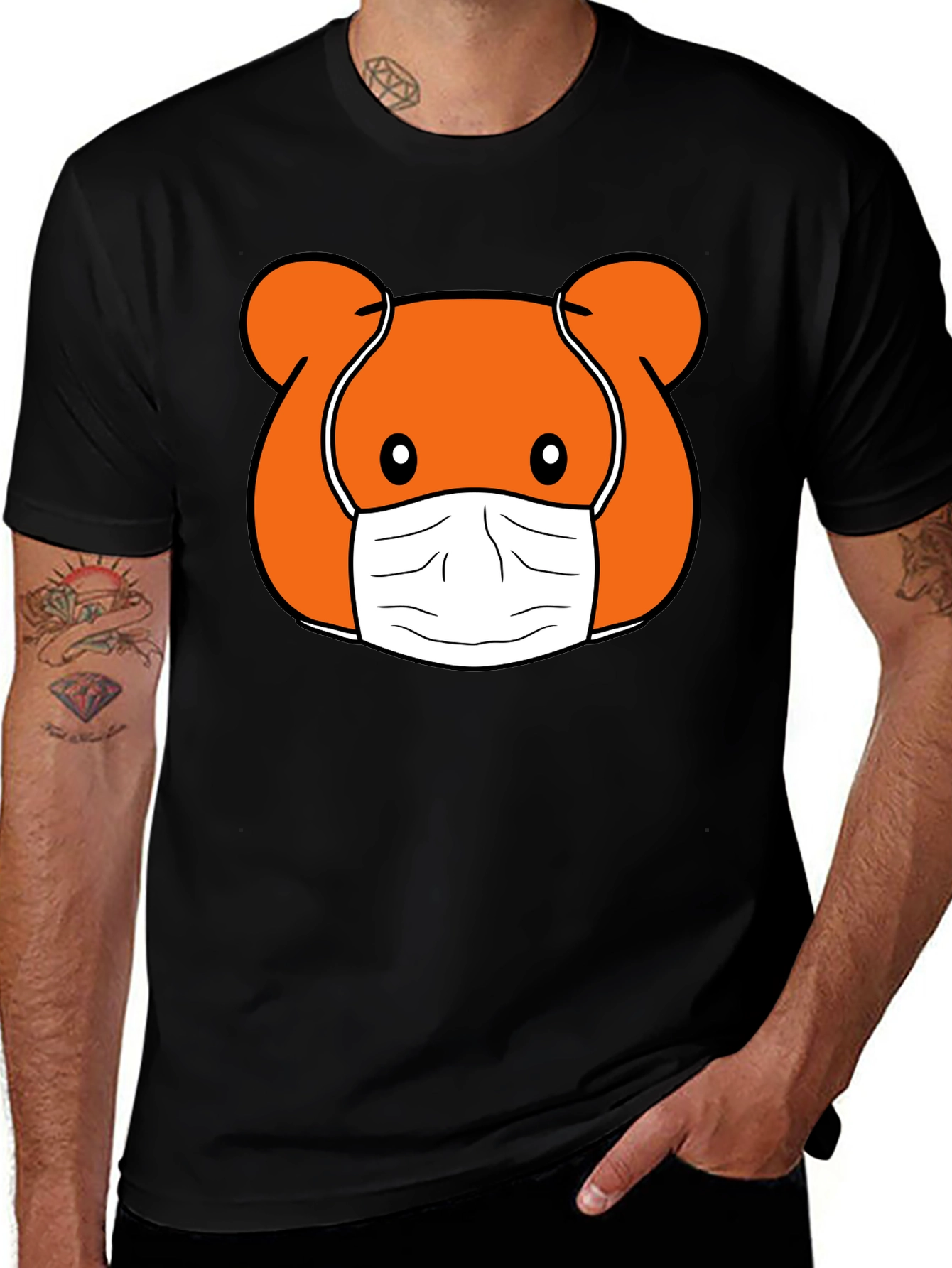 Masked Cartoon Bear T-Shirt - Stylish and Fun