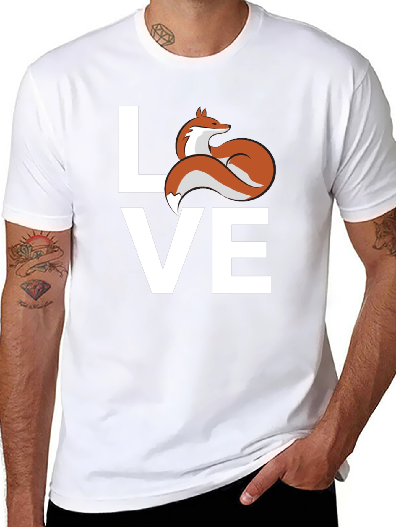 Love Fox Graphic T-Shirt - Cute Animal Tee