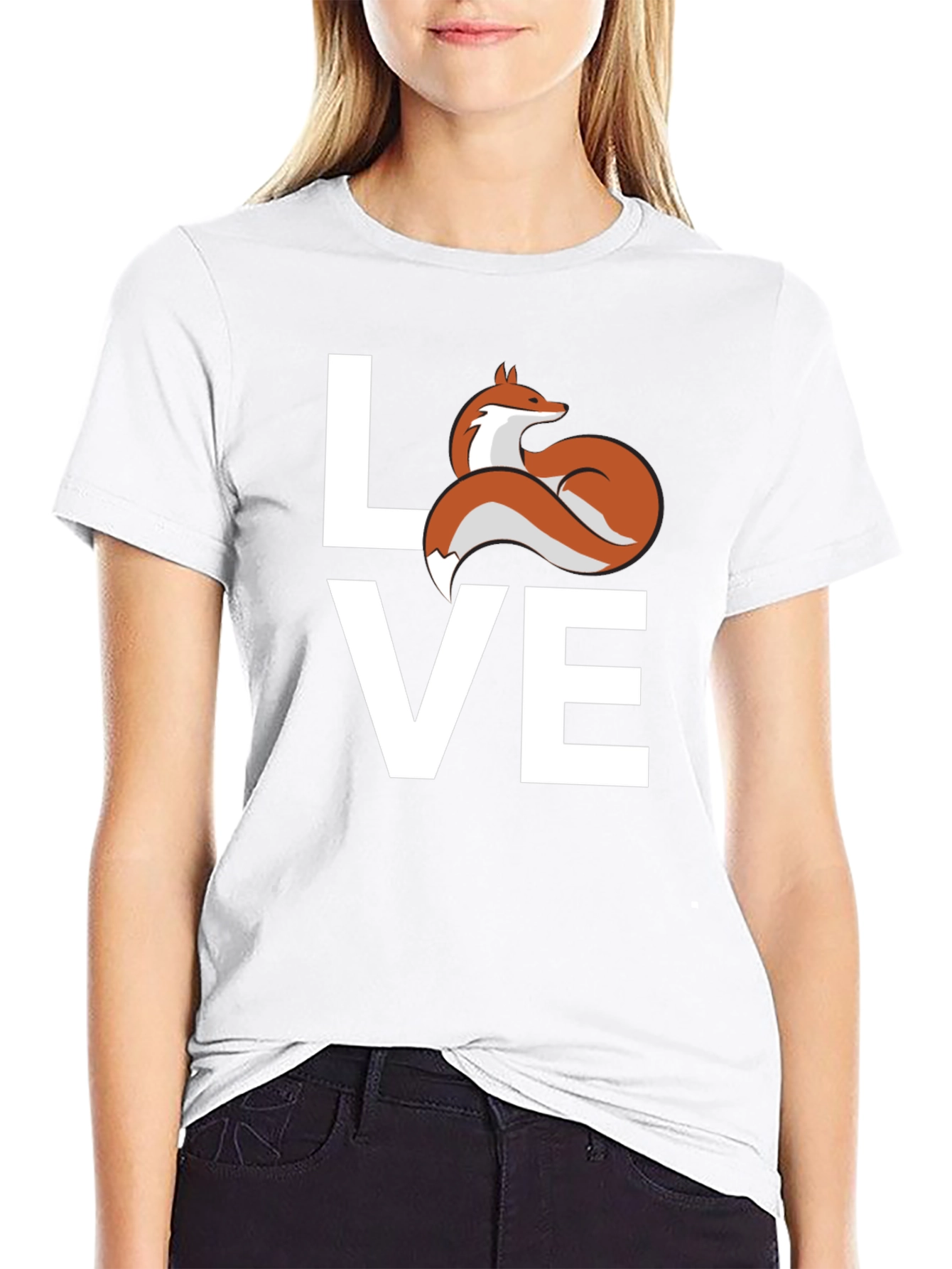 Love Fox Graphic T-Shirt - Cute Animal Tee
