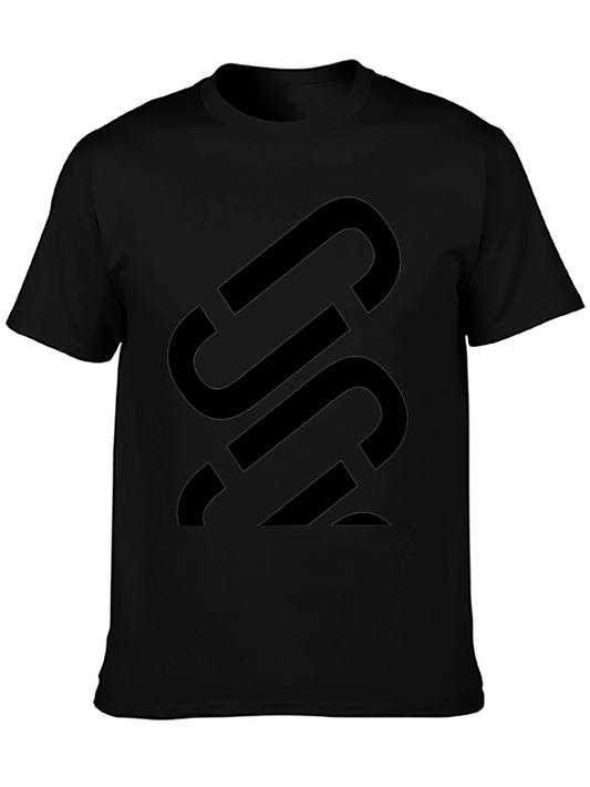Black T-Shirt with Abstract Letter Design