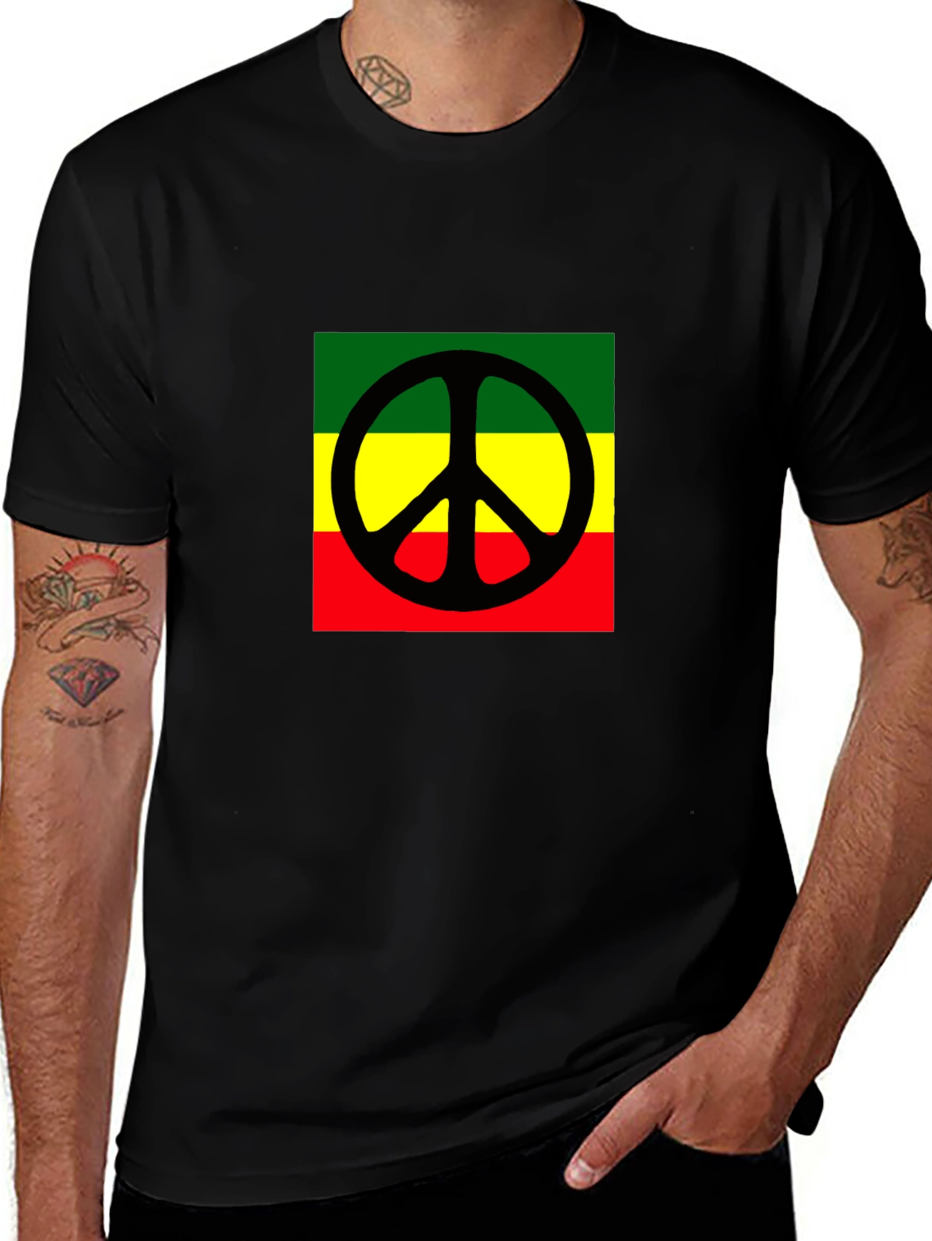 Rasta Peace Sign Graphic Tee