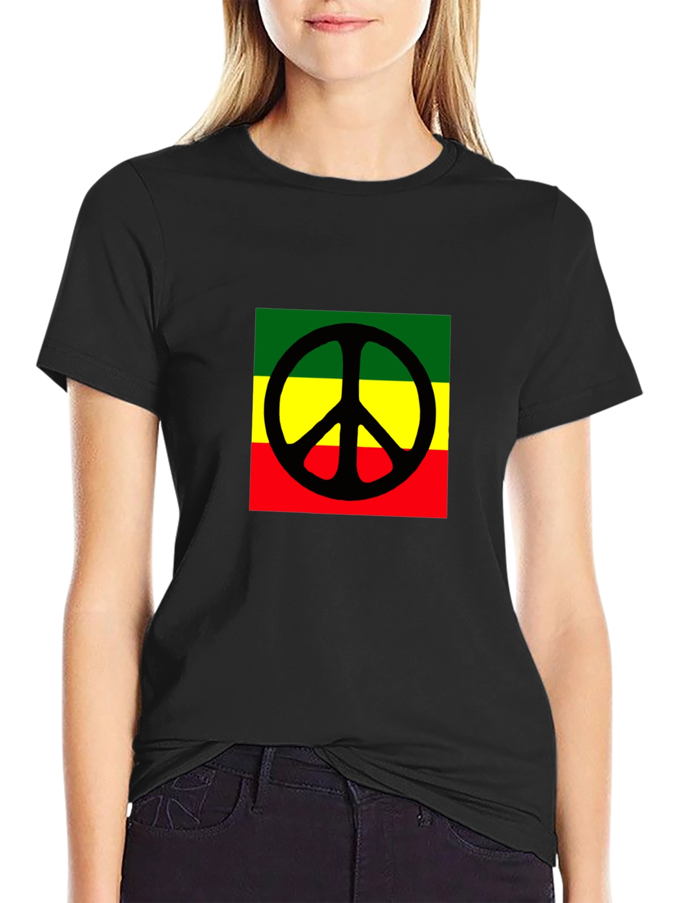 Rasta Peace Sign Graphic Tee