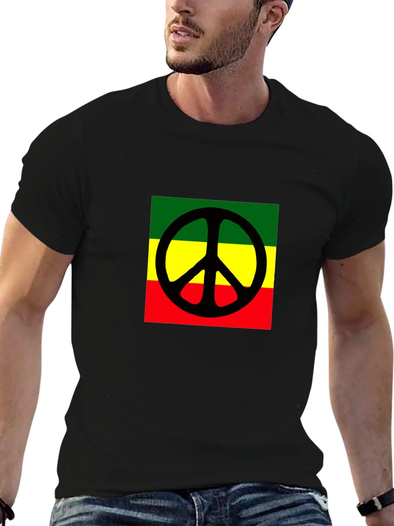 Rasta Peace Sign Graphic Tee