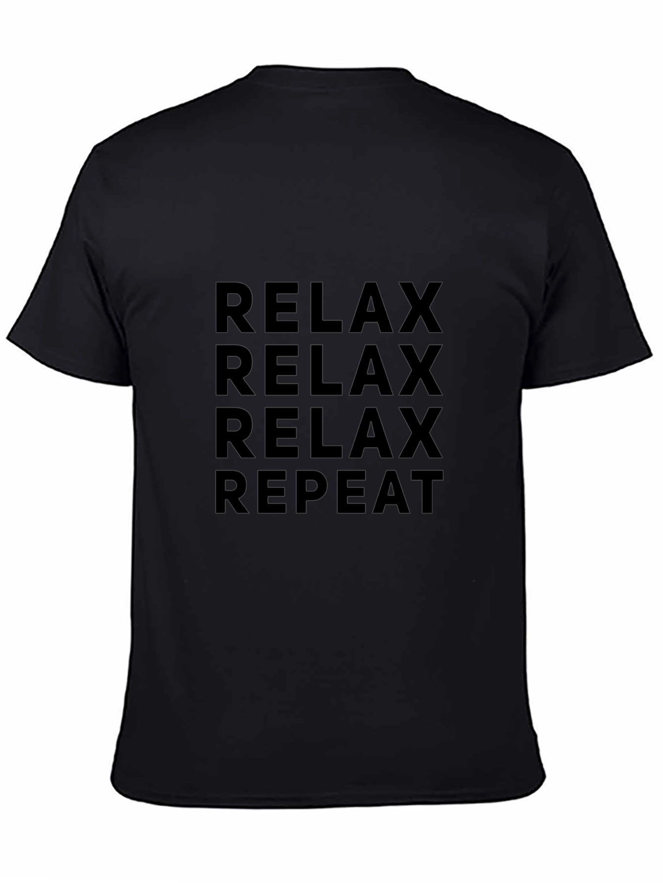 Relax Repeat Black T-Shirt