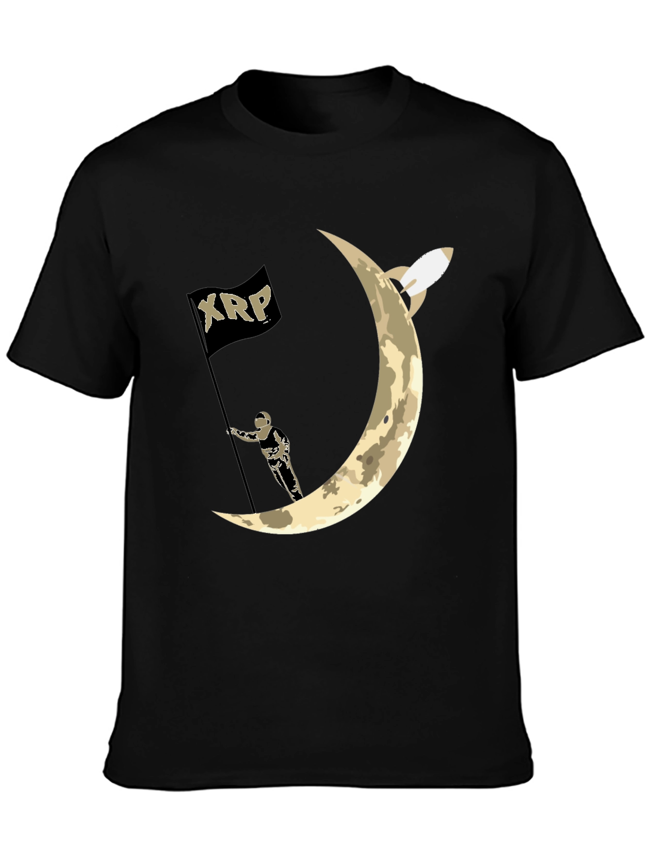 XRP Moon Astronaut Black T-Shirt