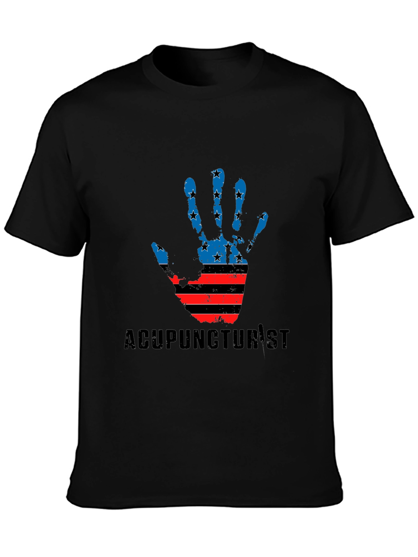 Acupuncturist American Flag Hand T-Shirt
