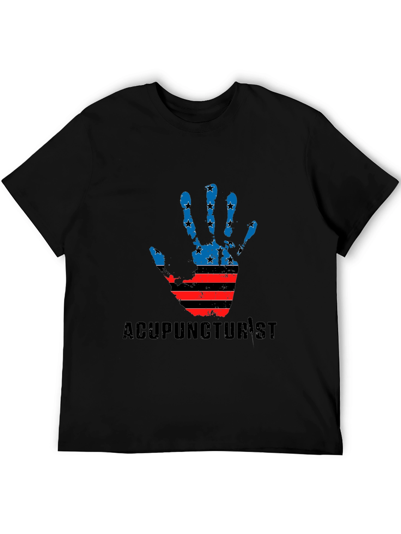Acupuncturist American Flag Hand T-Shirt