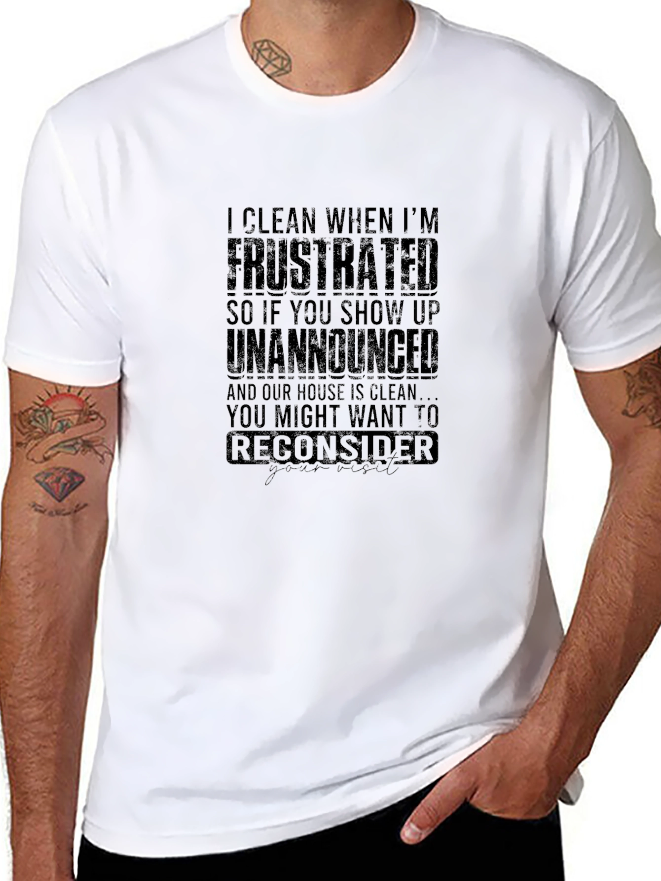 Funny I Clean When Frustrated Graphic T-Shirt