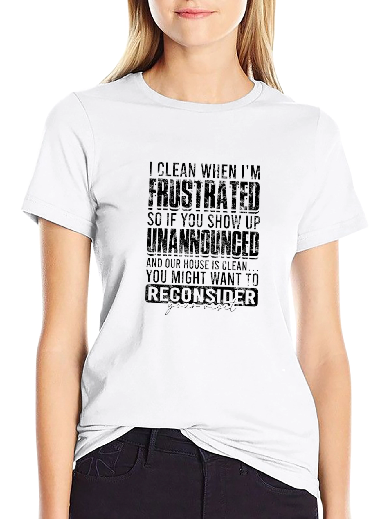 Funny I Clean When Frustrated Graphic T-Shirt