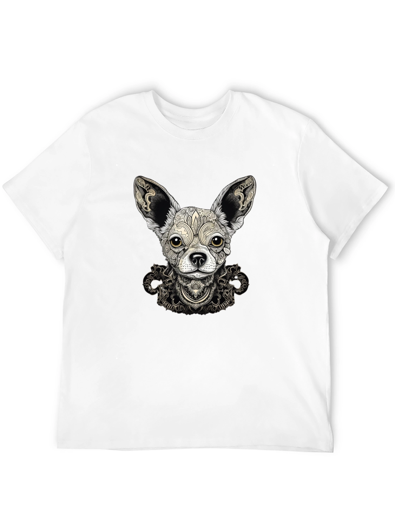 Chihuahua Art Print Black T-Shirt