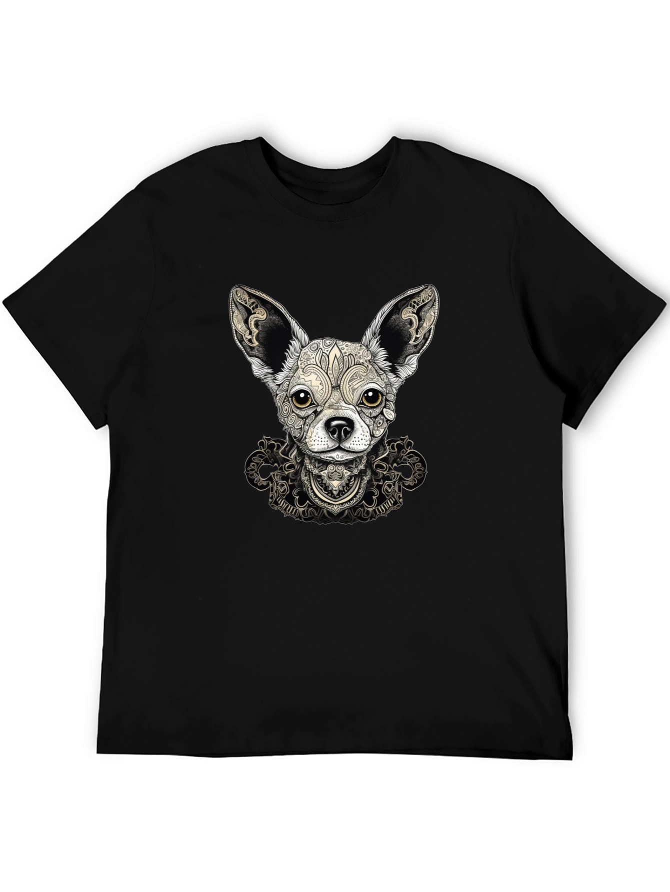 Chihuahua Art Print Black T-Shirt