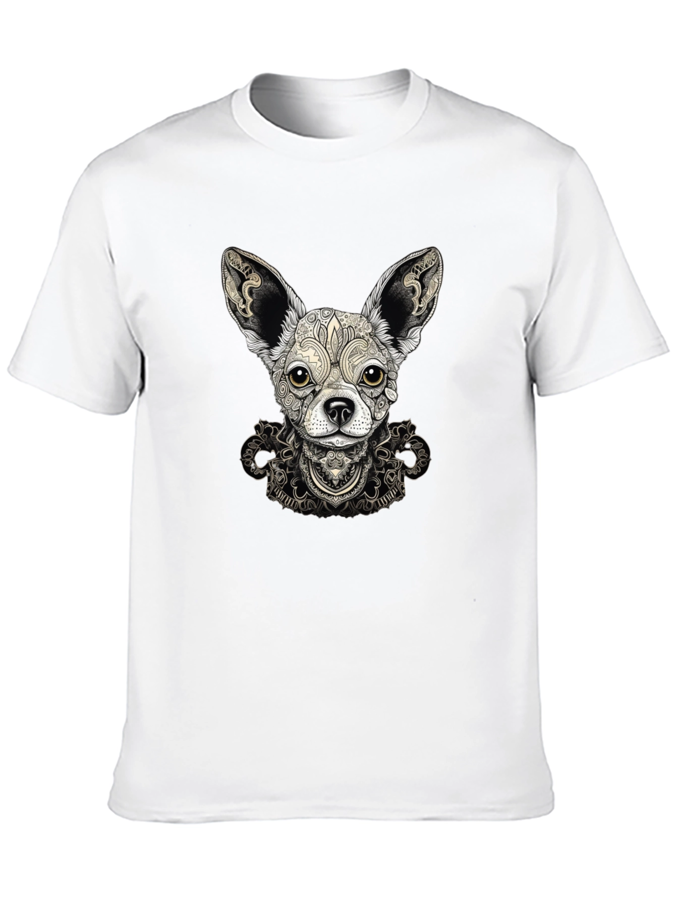 Chihuahua Art Print Black T-Shirt