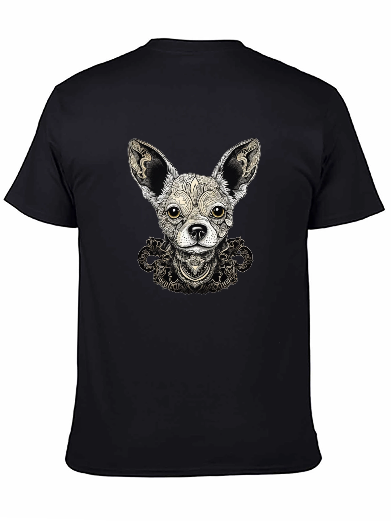 Chihuahua Art Print Black T-Shirt