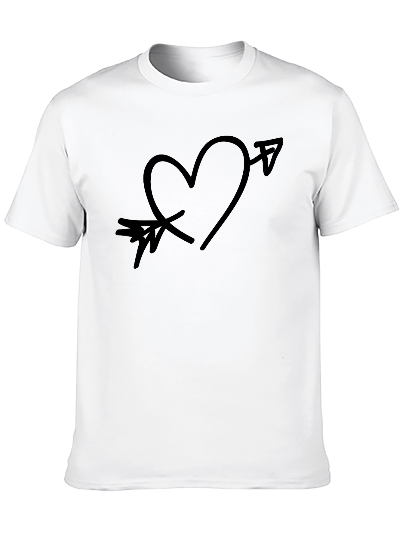 Arrow Through Heart Graphic Black T-Shirt