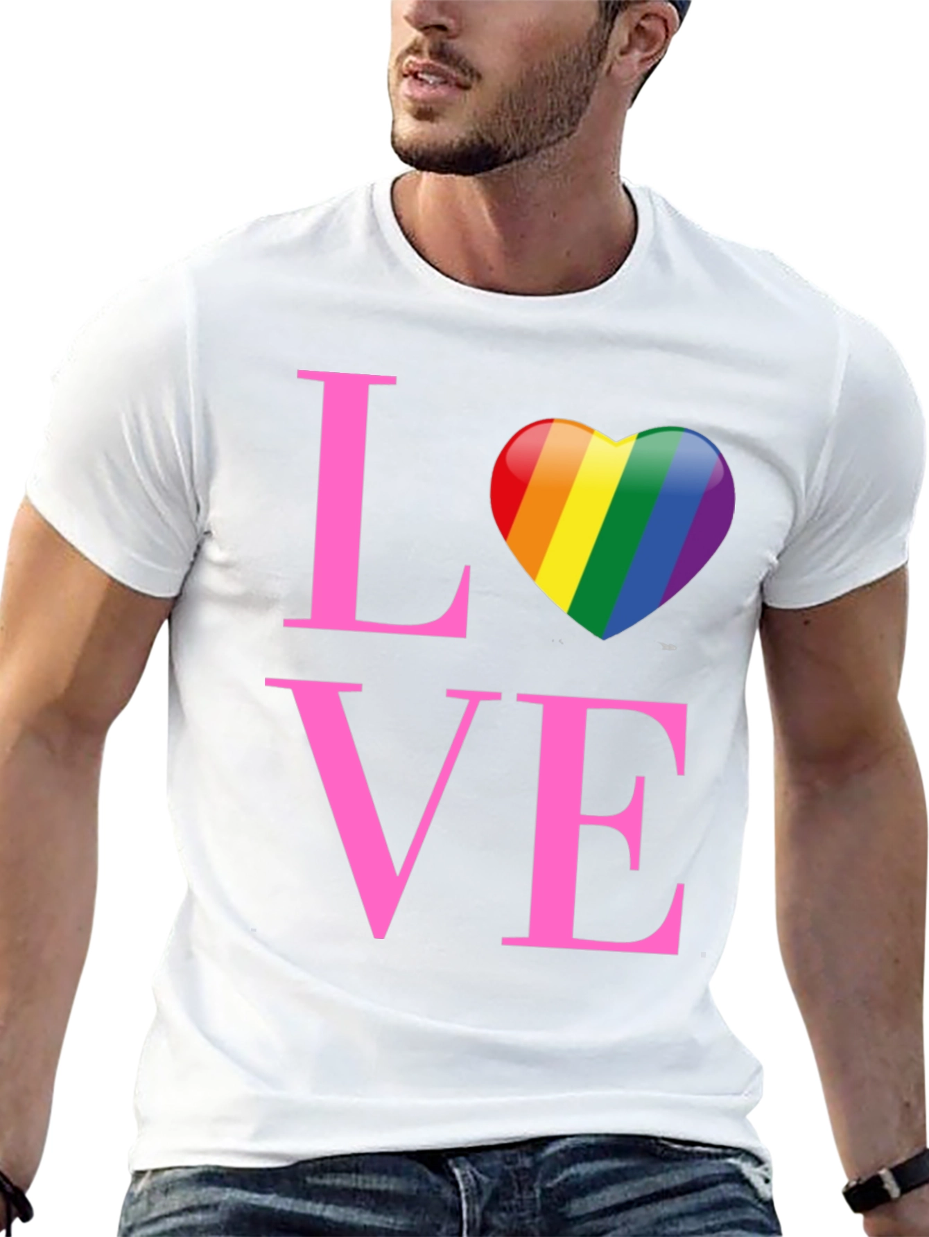 Love Rainbow Heart Graphic T-Shirt