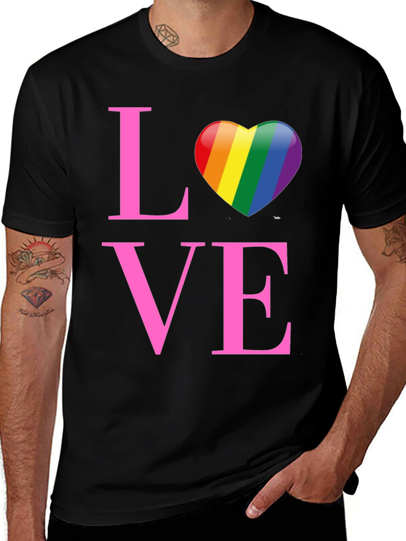 Love Rainbow Heart Graphic T-Shirt