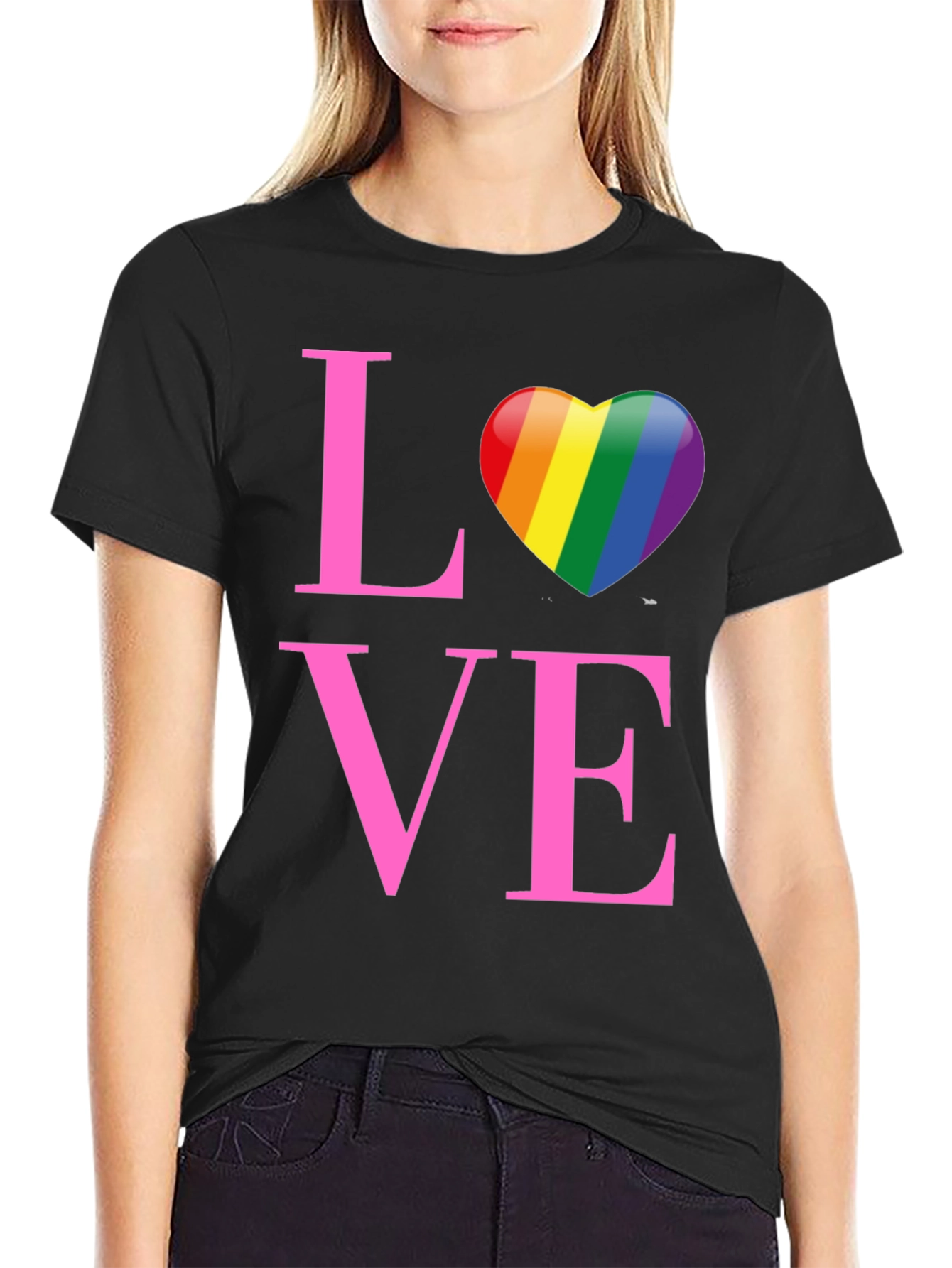 Love Rainbow Heart Graphic T-Shirt
